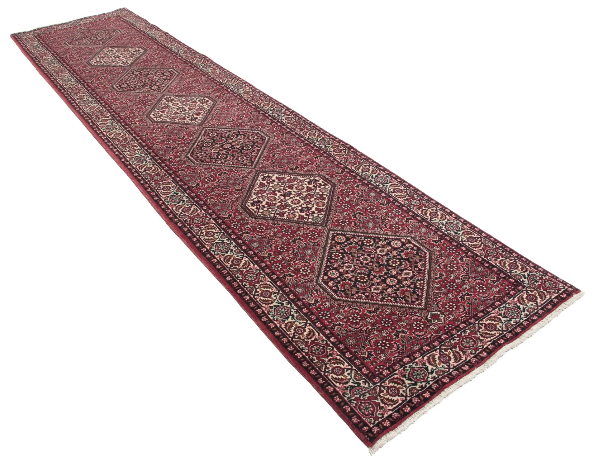 Hand-Knotted Wool Bijar Persian Rug, 86 × 390 cm