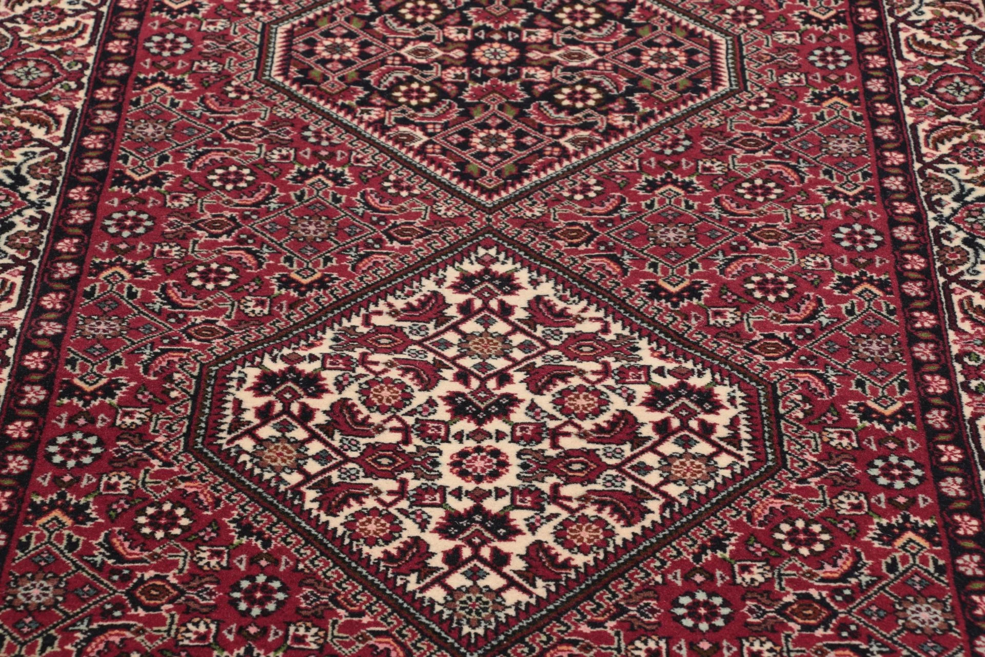 Hand-Knotted Wool Bijar Persian Rug, 86 × 390 cm