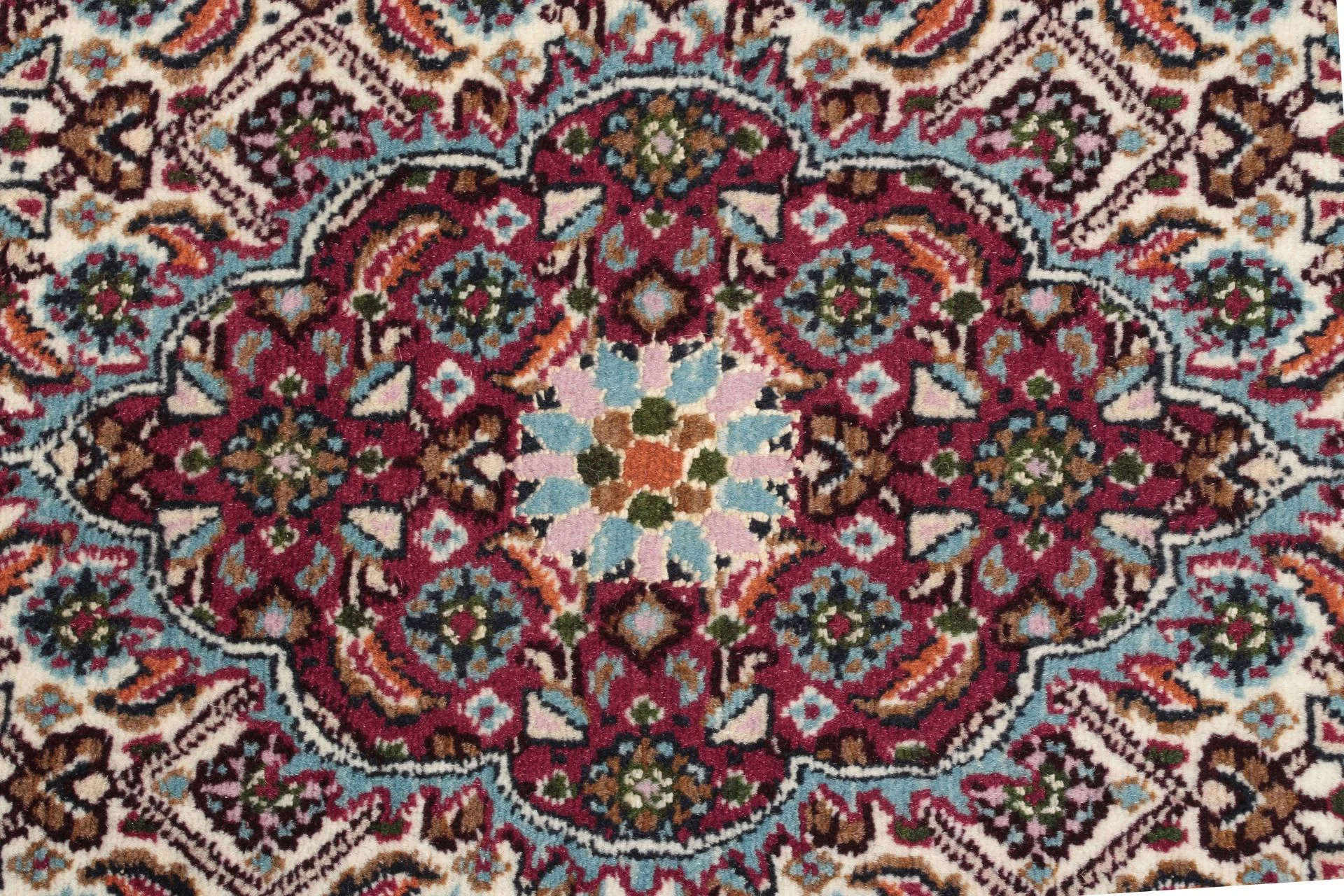 Hand-Knotted Wool Moud Persian Rug, 80 × 390 cm
