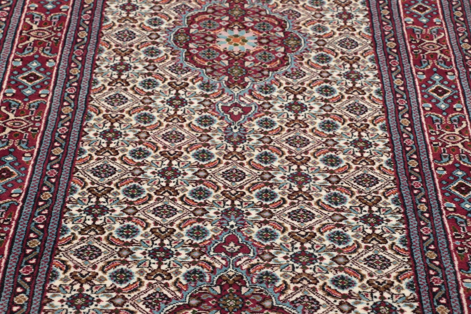 Hand-Knotted Wool Moud Persian Rug, 80 × 390 cm