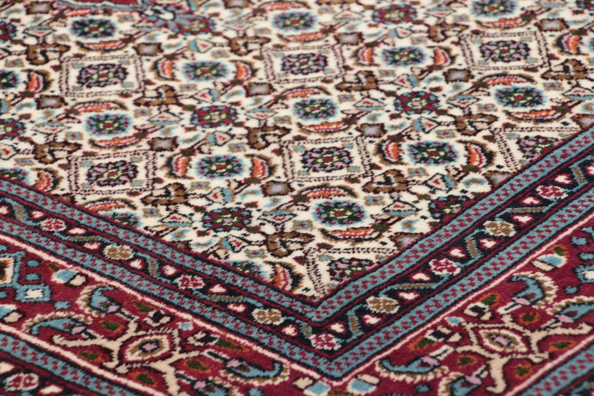 Hand-Knotted Wool Moud Persian Rug, 80 × 390 cm