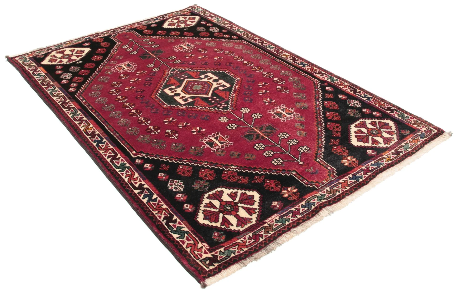 Hand-Knotted Wool Qashqai Persian Rug, 120 × 170 cm