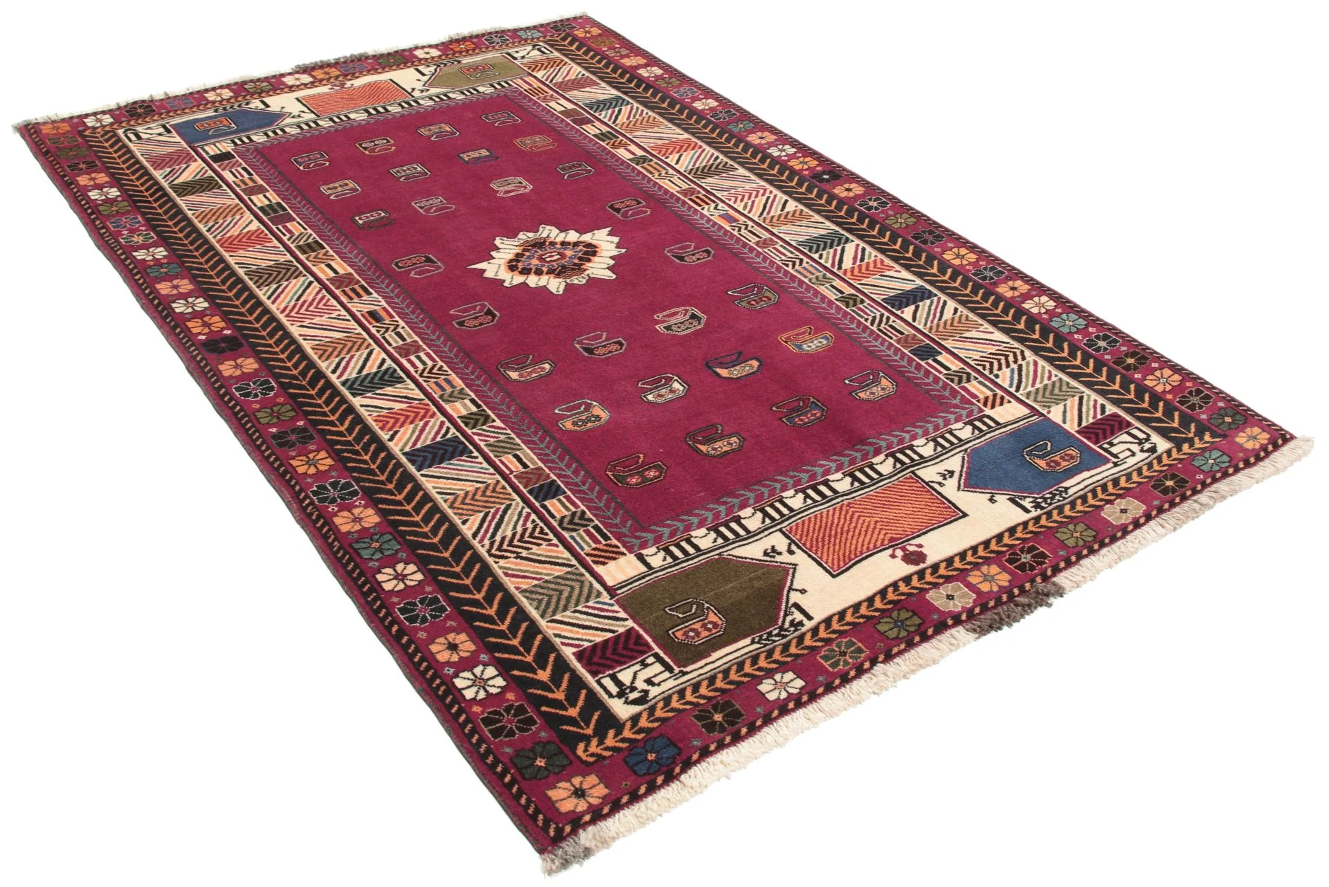 Qashqai Persian Rug — hand-knotted, 122 × 180 cm, Wool