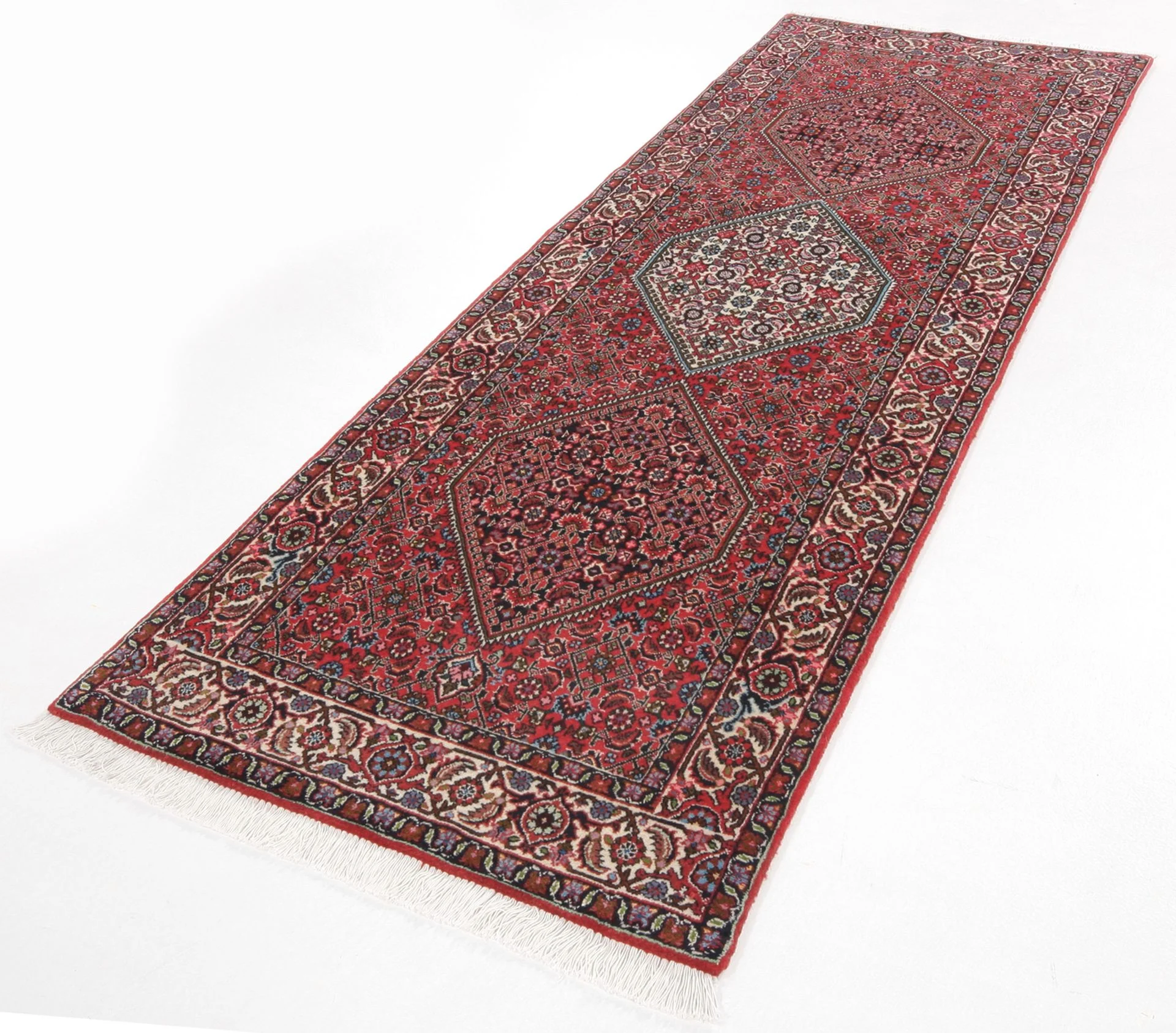 Hand-Knotted Wool Bijar Persian Rug, 85 × 257 cm