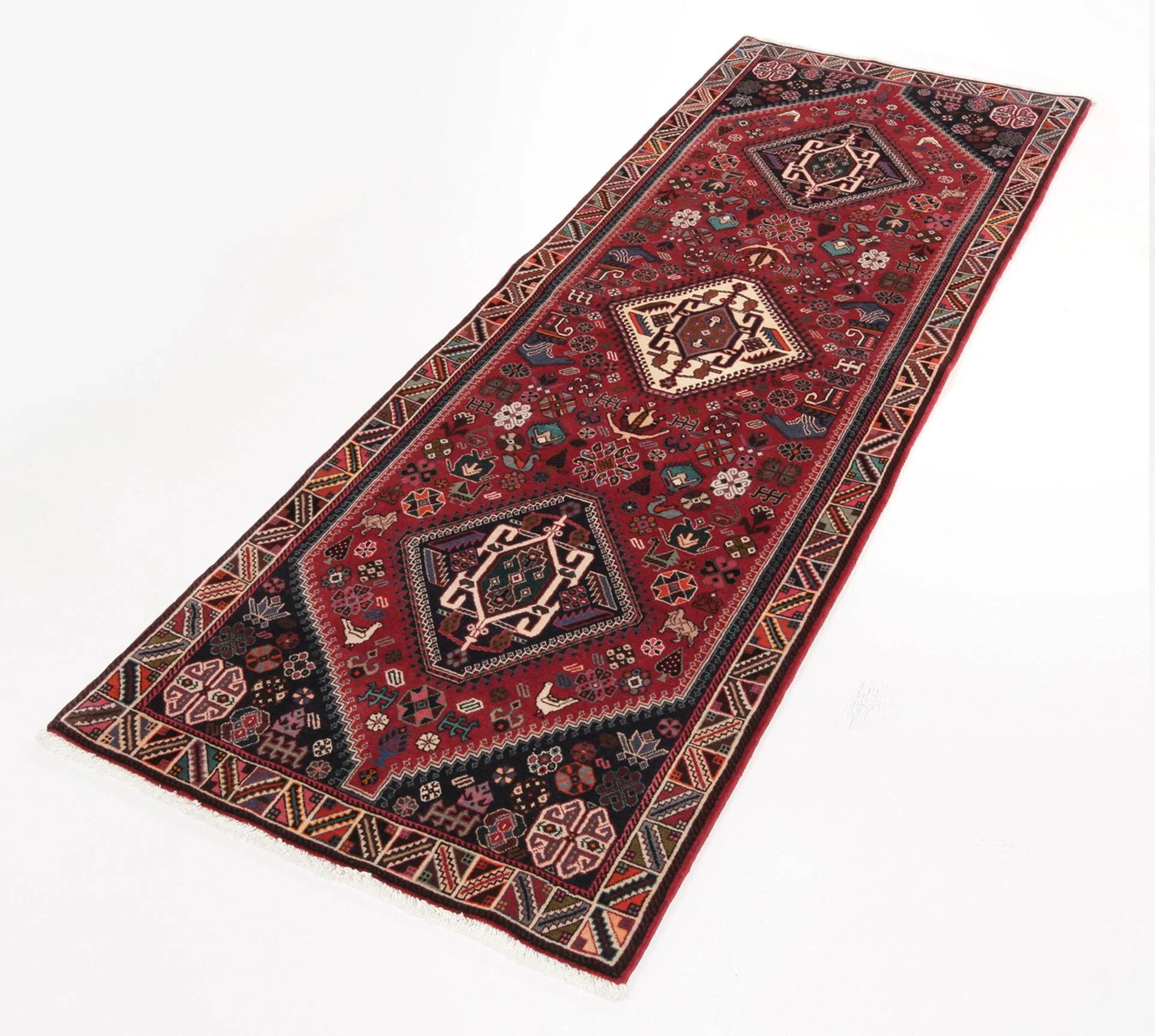 Qashqai Persian Rug — hand-knotted, 83 × 252 cm, Wool