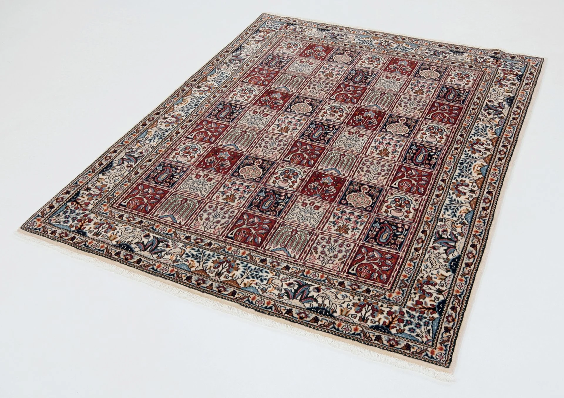 Hand-Knotted Wool Moud Persian Rug, 150 × 200 cm