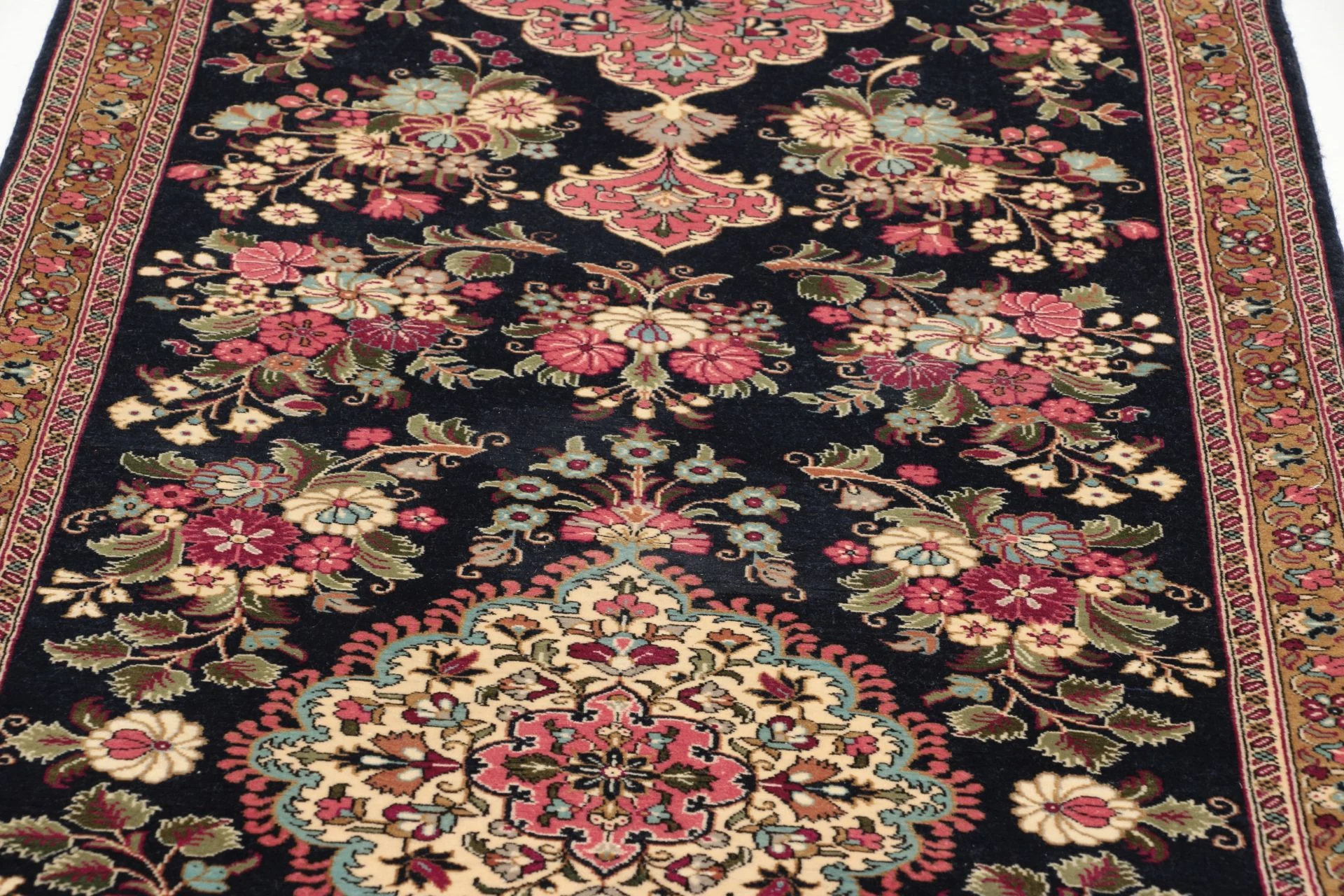 Qom Persian Rug — hand-knotted, 81 × 443 cm, Wool