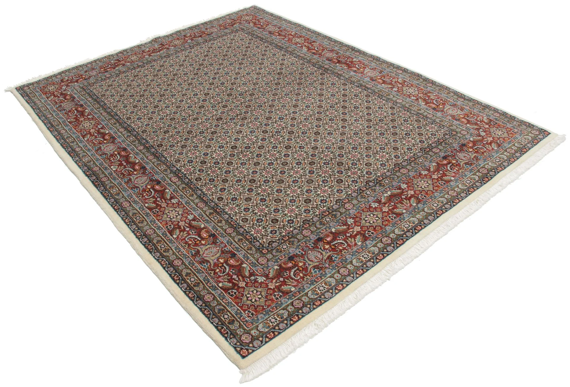 Hand-Knotted Wool Moud Persian Rug, 150 × 200 cm