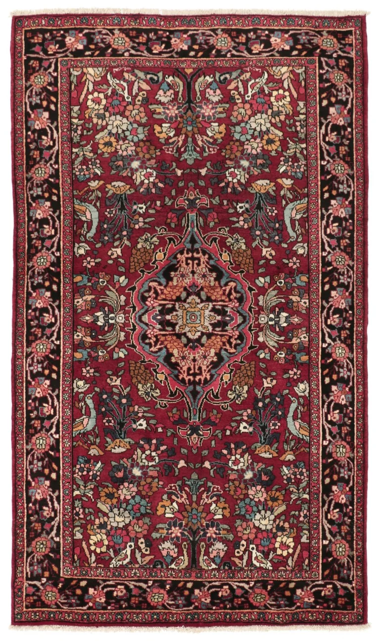 Hand-Knotted Wool Bijar Persian Rug, 130 × 213 cm