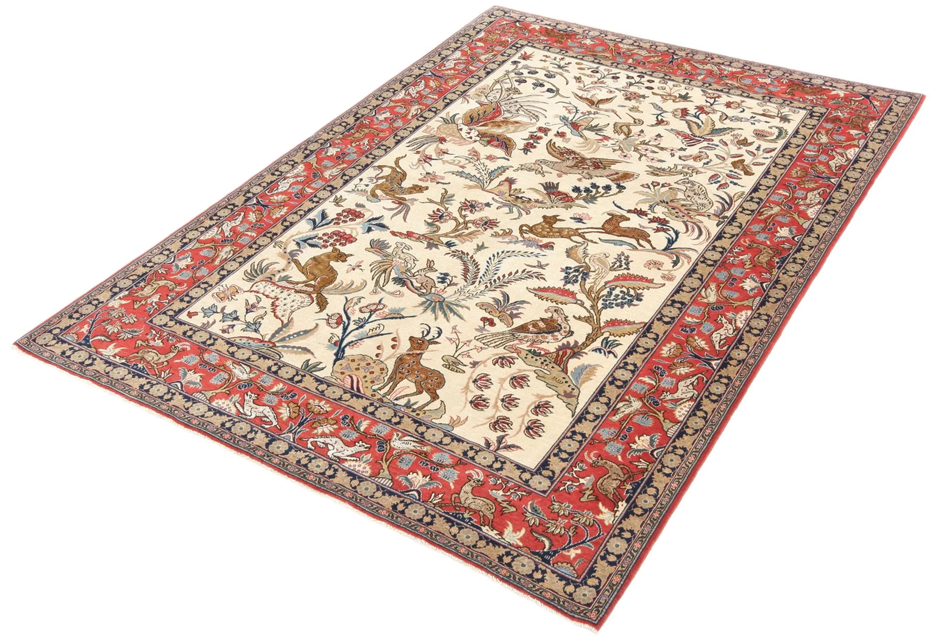 perserteppich-ghom-140-x-205-cm-schurwolle-handgeknupft-fein-1 Hand-Knotted Wool Qom Persian Rug, 140 × 205 cm