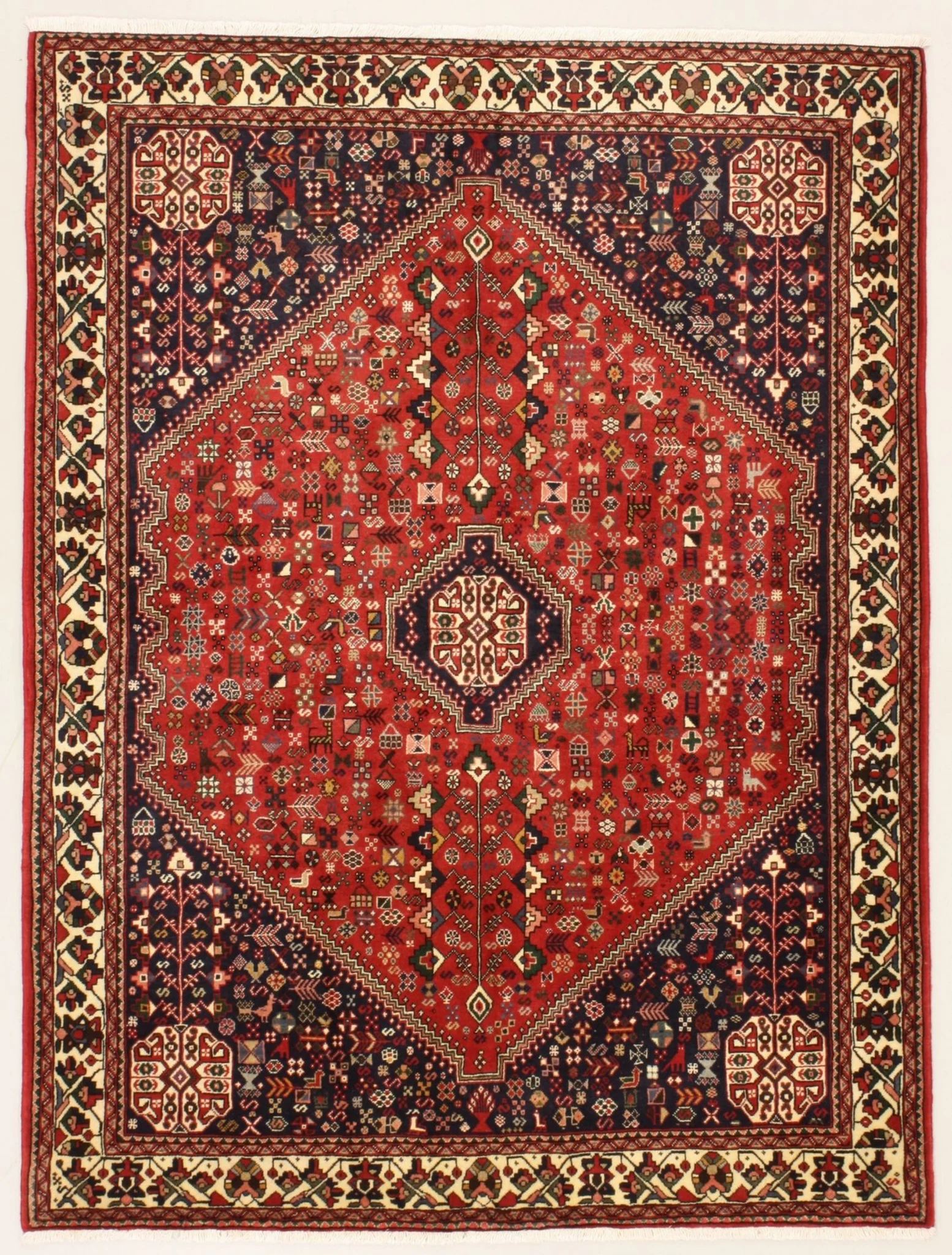 Hand-Knotted Wool Persian Rug, 155 × 203 cm