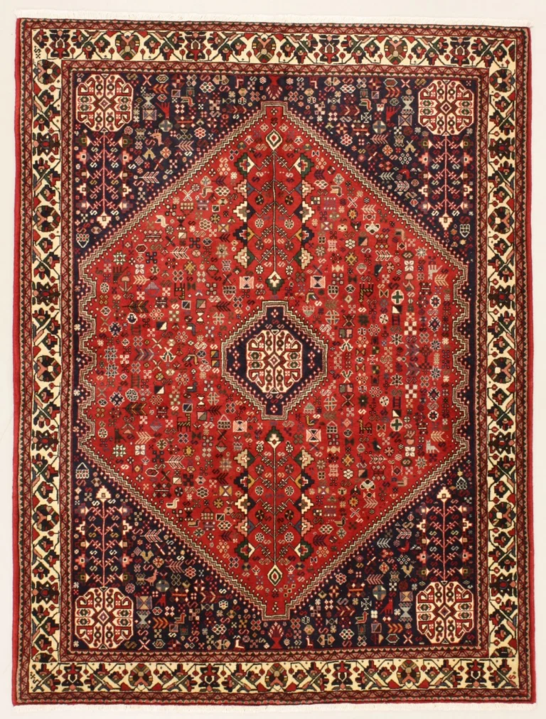 Hand-Knotted Wool Persian Rug, 155 × 203 cm