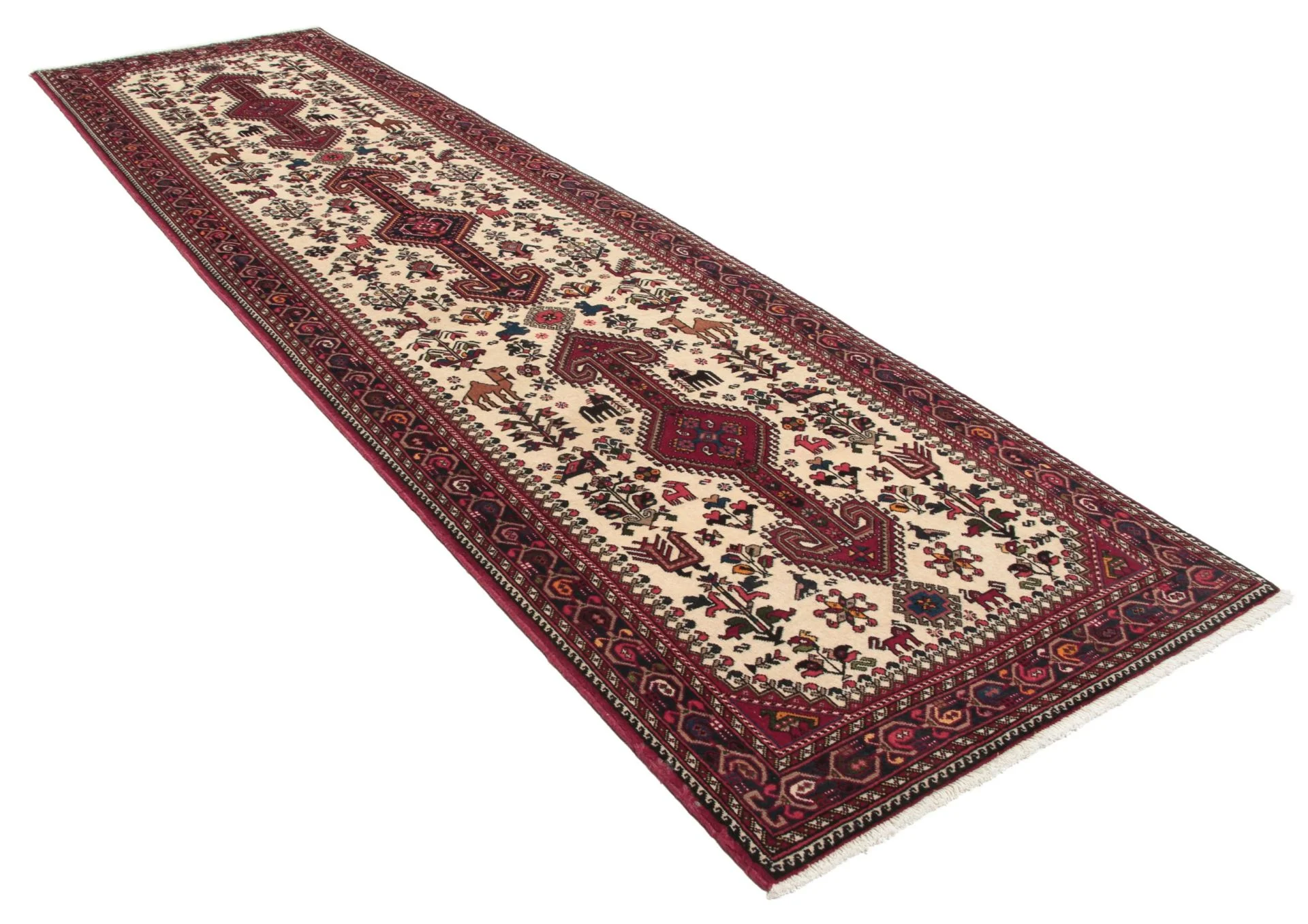 Hand-Knotted Wool Persian Rug, 82 × 300 cm