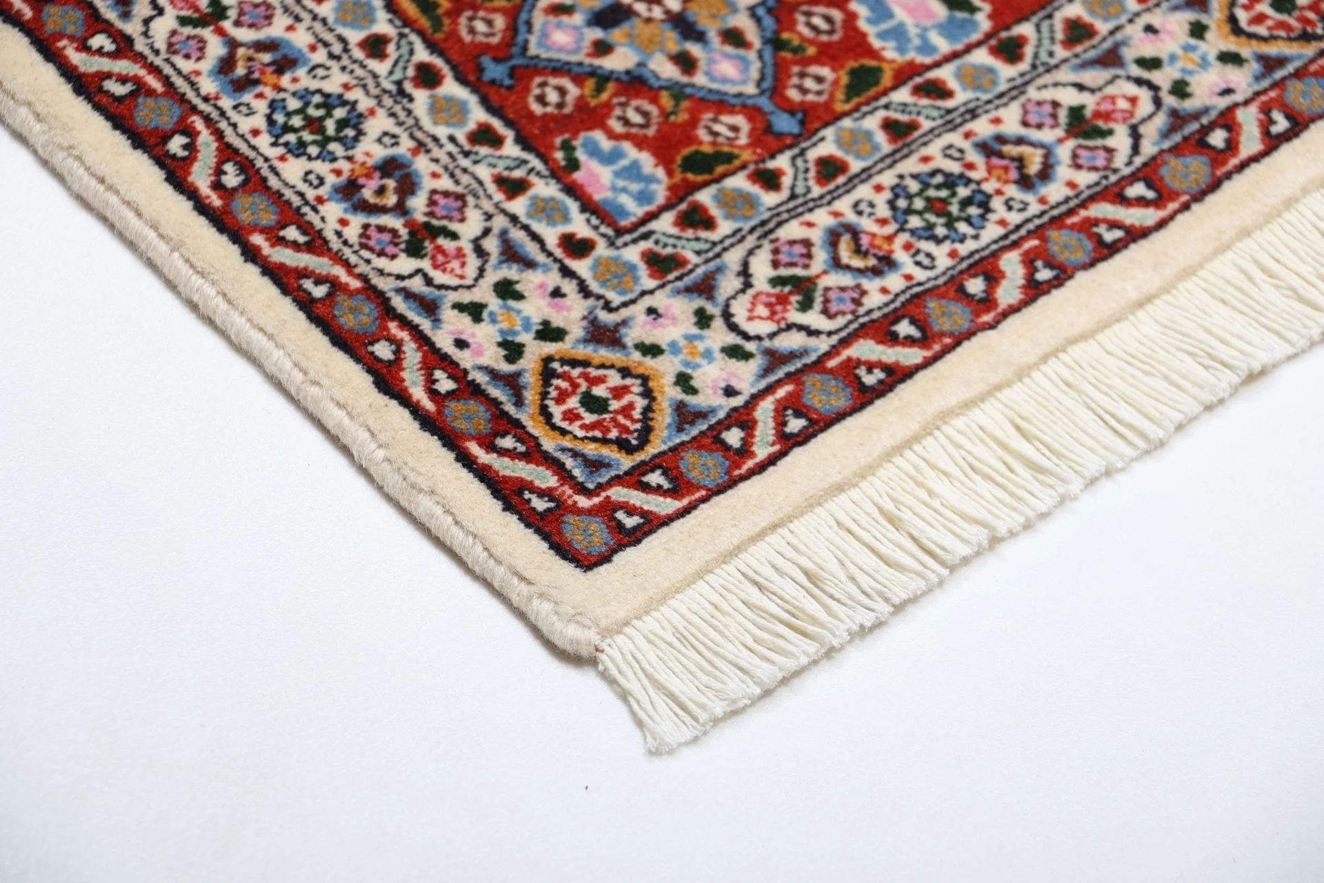 Hand-Knotted Wool Moud Persian Rug, 195 × 202 cm