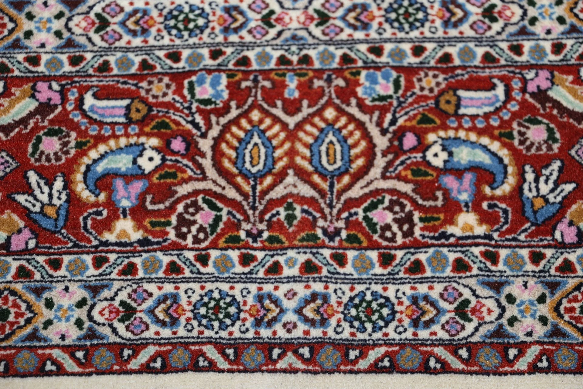 Hand-Knotted Wool Moud Persian Rug, 195 × 202 cm