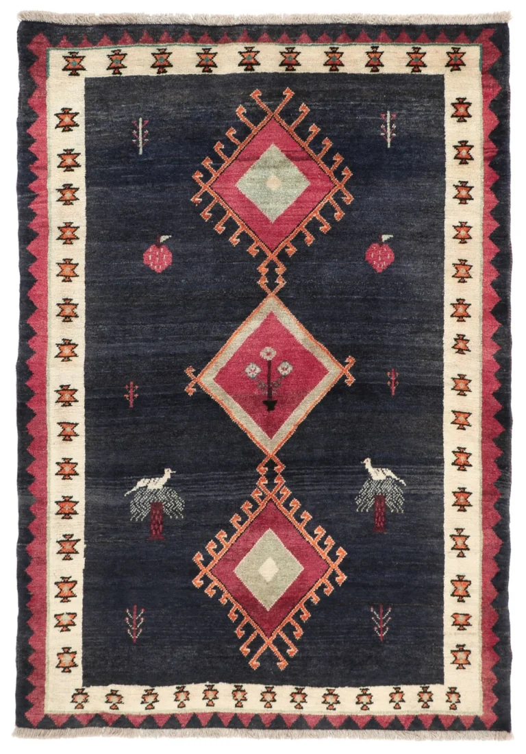 Hand-Knotted Wool Qashqai Persian Rug, 130 × 190 cm