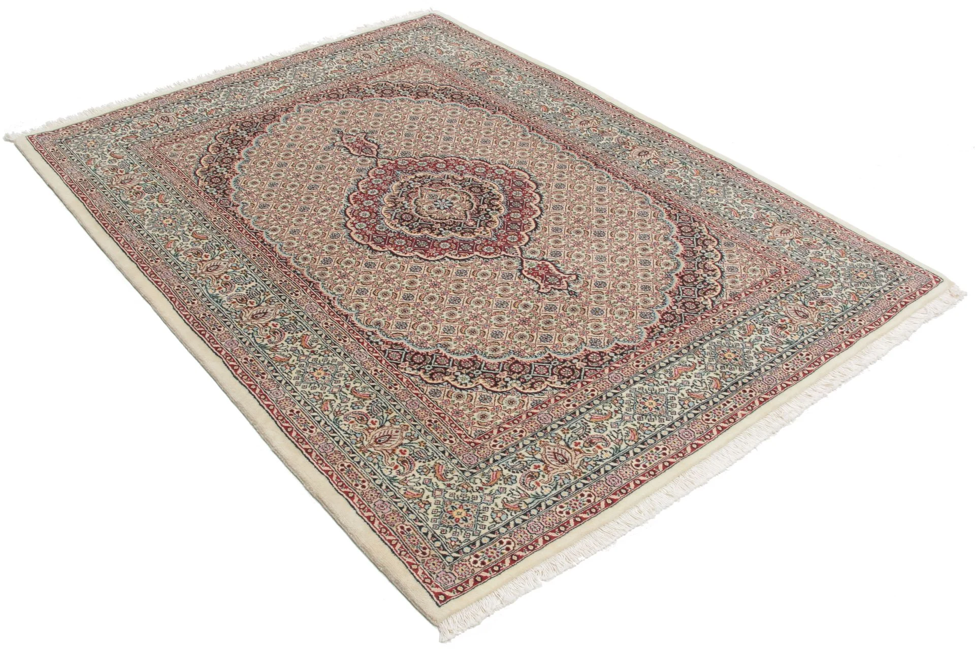 perserteppich-moud-157-x-207-cm-schurwolle-handgeknupft-floral-1 Hand-Knotted Wool Moud Persian Rug, 157 × 207 cm