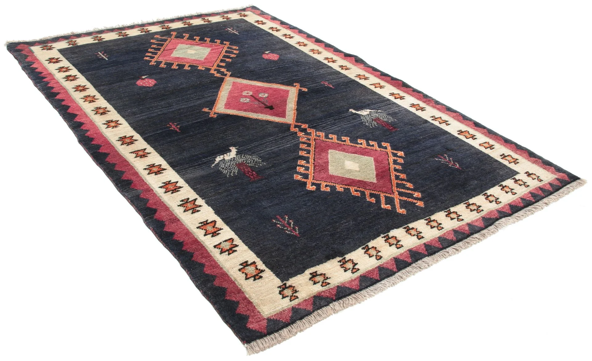 Hand-Knotted Wool Qashqai Persian Rug, 130 × 190 cm