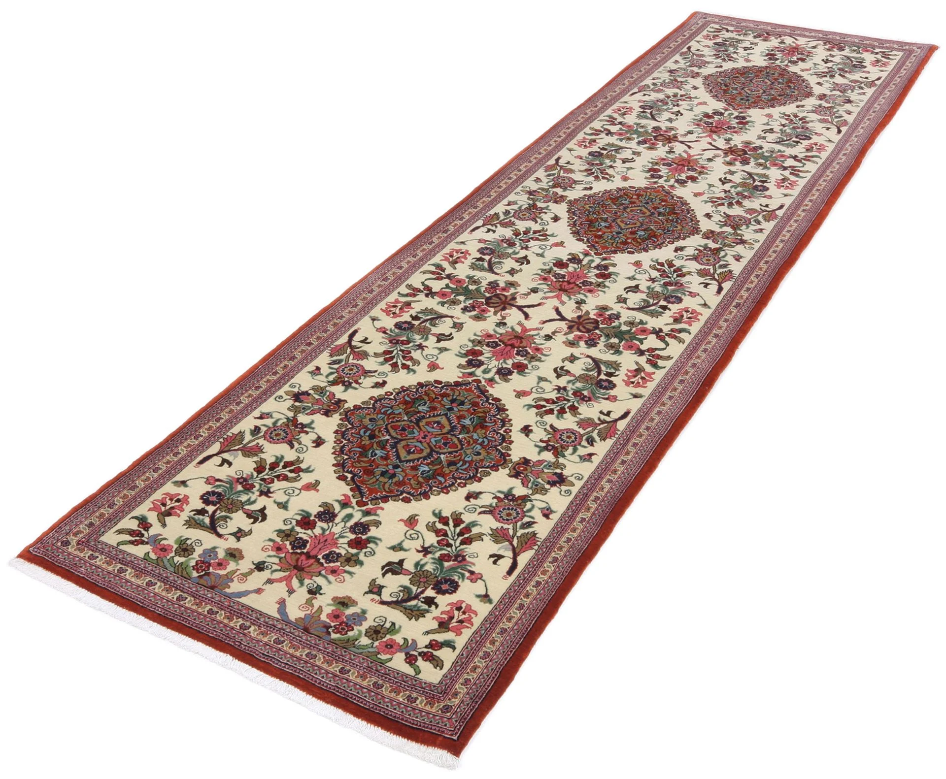 Qom Persian Rug — hand-knotted, 77 × 300 cm, Wool