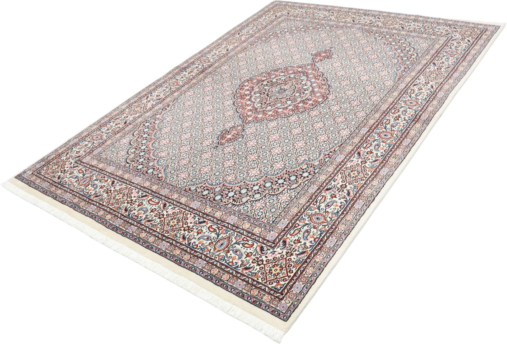 perserteppich-moud-162-x-235-cm-schurwolle-handgeknupft-floral-2 Hand-Knotted Wool Moud Persian Rug, 162 × 235 cm