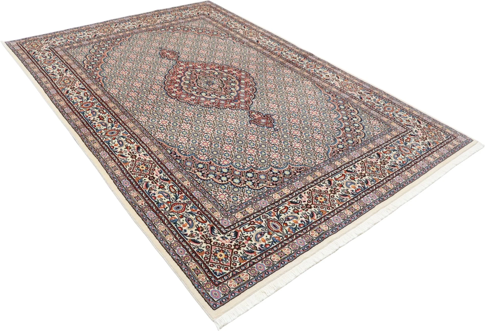 perserteppich-moud-162-x-235-cm-schurwolle-handgeknupft-floral-3 Hand-Knotted Wool Moud Persian Rug, 162 × 235 cm