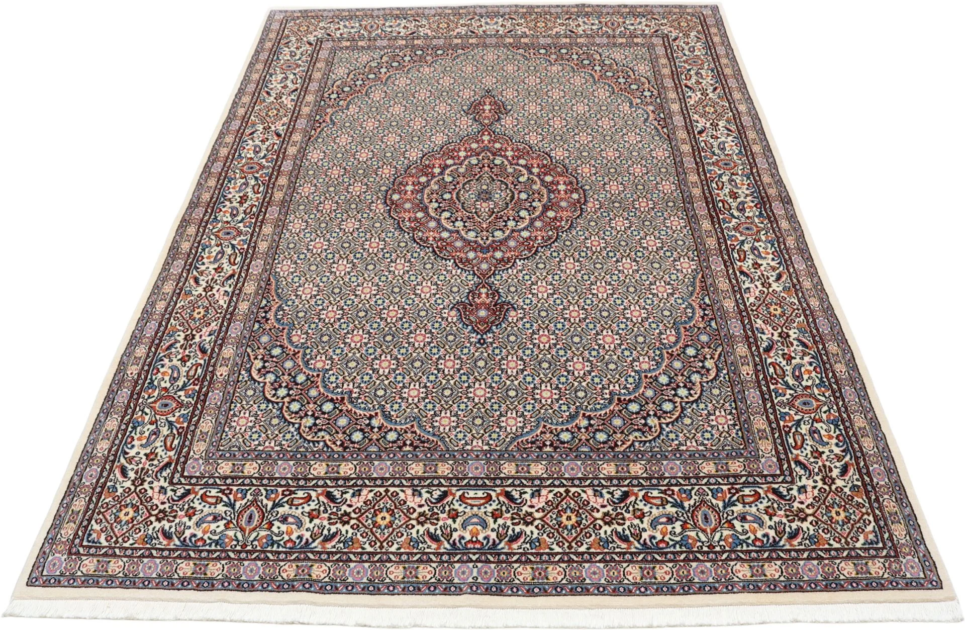 perserteppich-moud-162-x-235-cm-schurwolle-handgeknupft-floral-6 Hand-Knotted Wool Moud Persian Rug, 162 × 235 cm