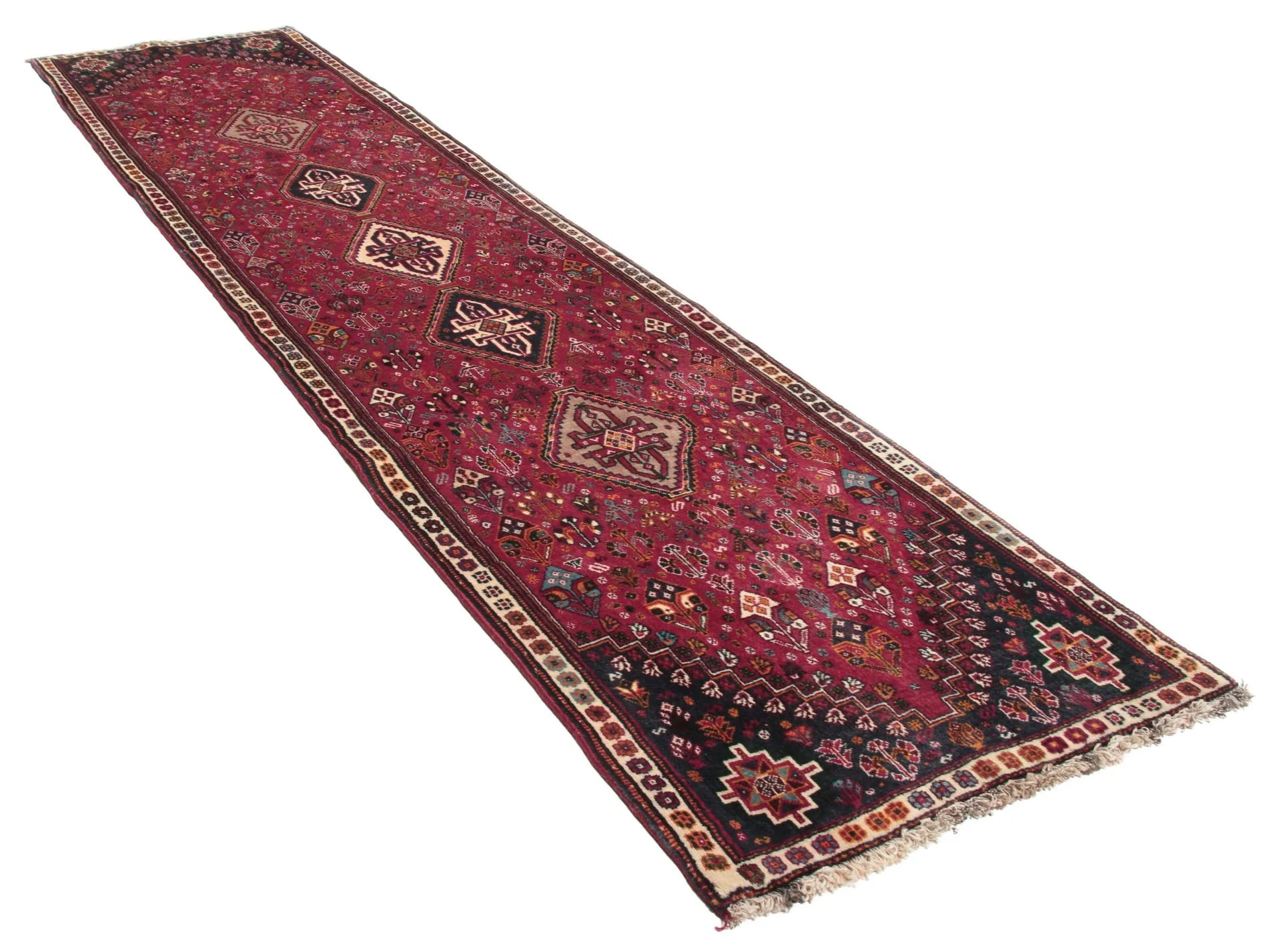 Hand-Knotted Wool Persian Rug, 70 × 290 cm
