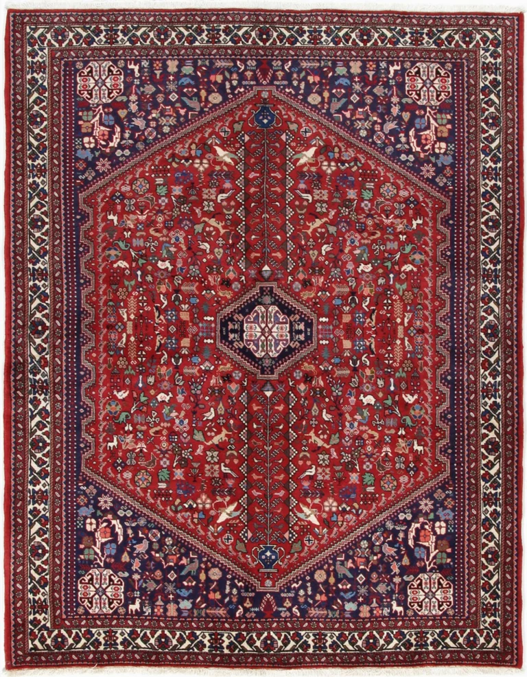 Hand-Knotted Wool Persian Rug, 155 × 210 cm