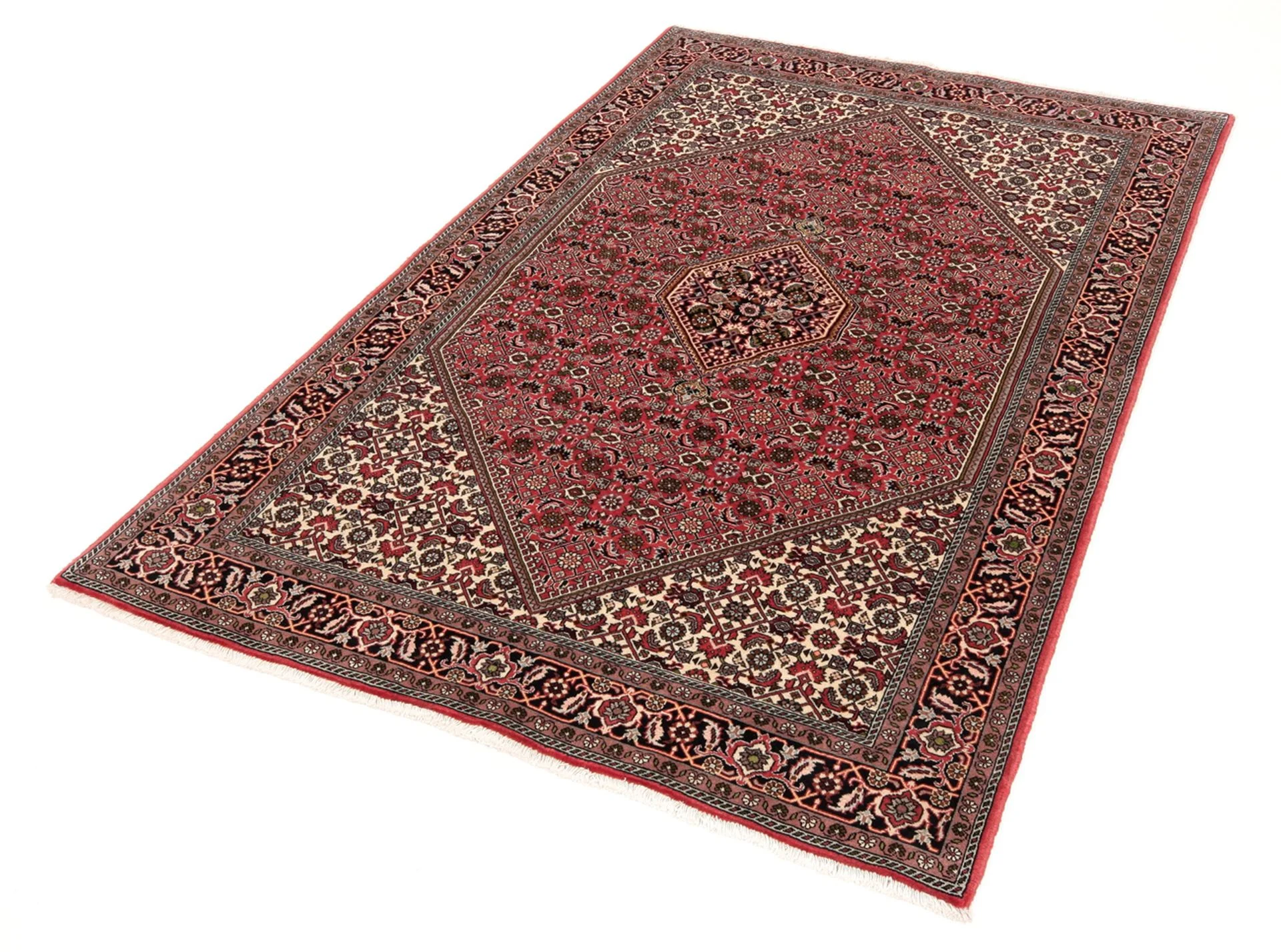 Hand-Knotted Wool Bijar Persian Rug, 140 × 222 cm