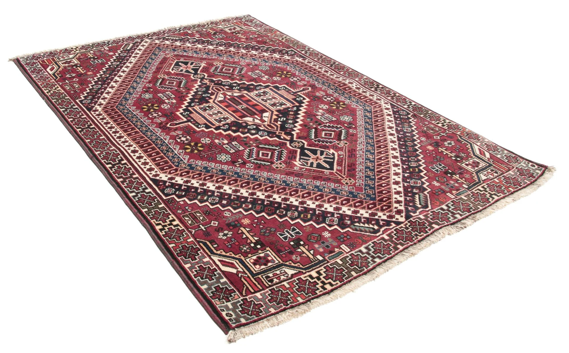 Hand-Knotted Wool Qashqai Persian Rug, 135 × 195 cm
