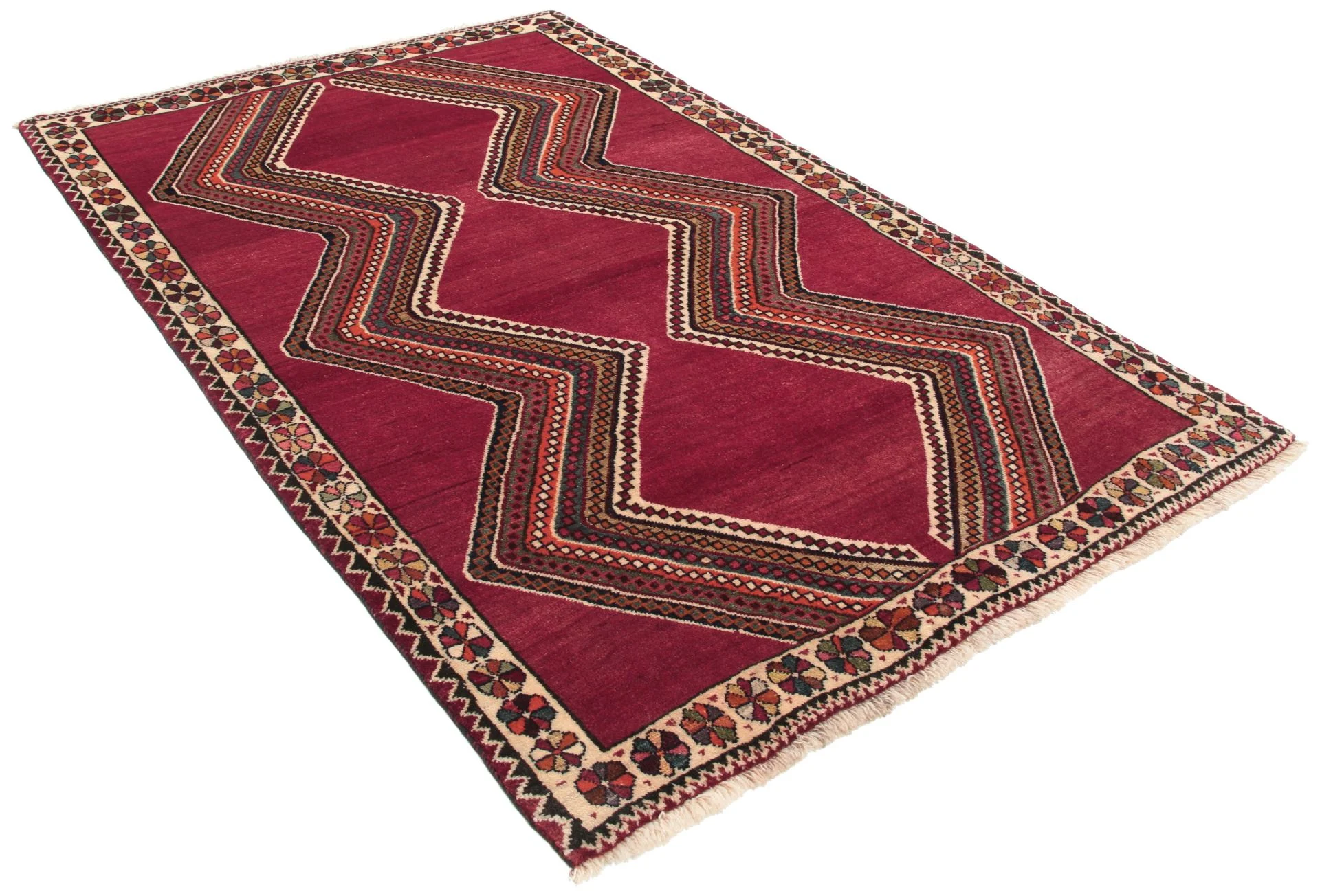 Hand-Knotted Wool Qashqai Persian Rug, 123 × 194 cm