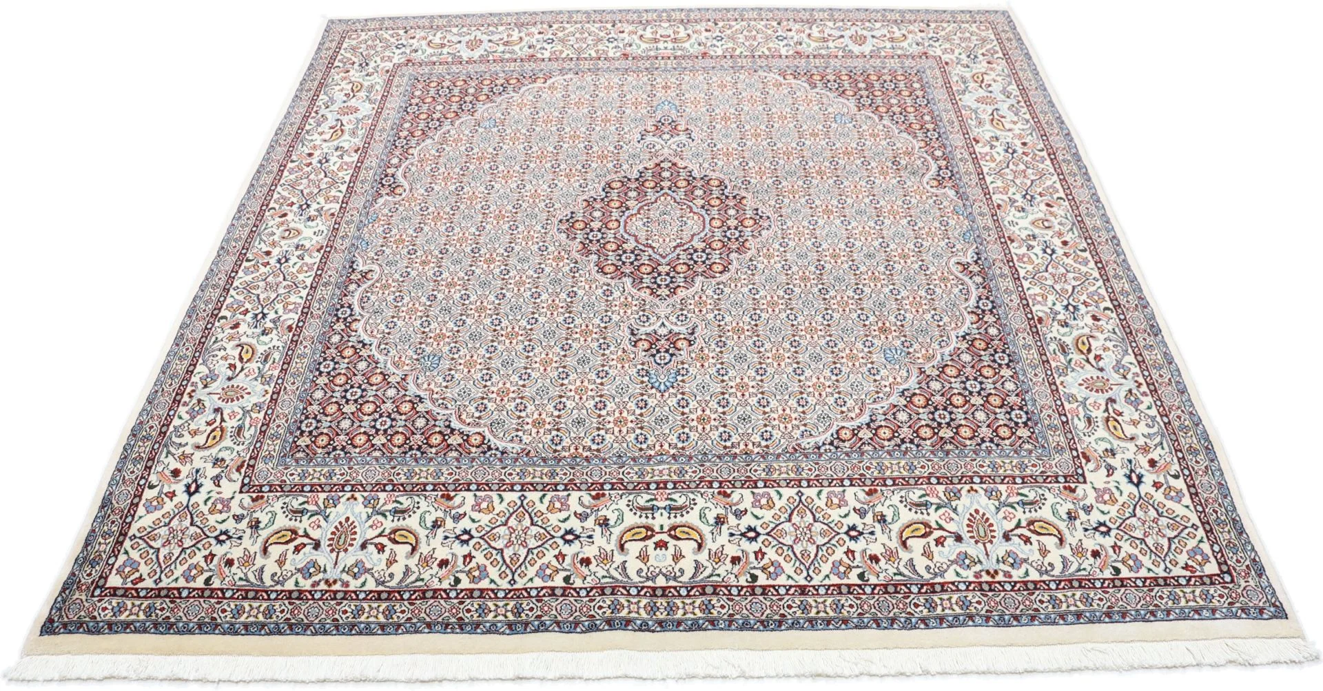 perserteppich-moud-192-x-205-cm-schurwolle-handgeknupft-floral-1 Moud Persian Rug 192 × 205 cm, Wool, hand-knotted