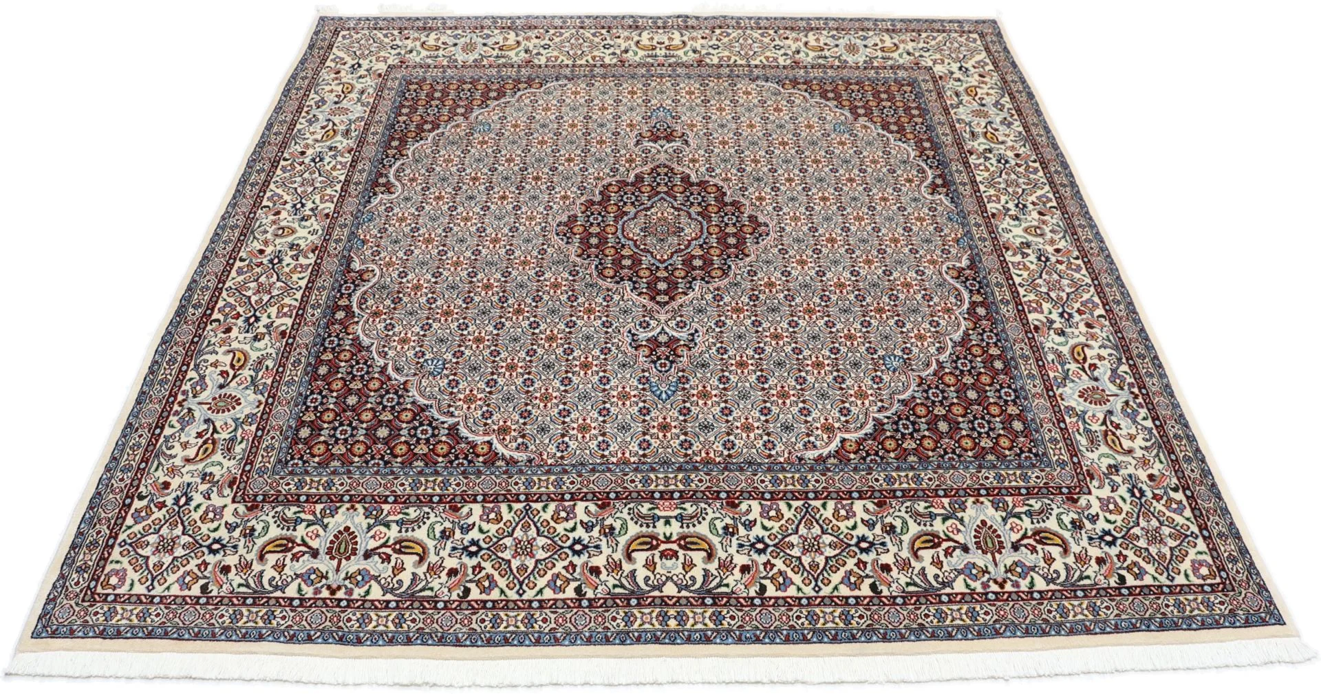 perserteppich-moud-192-x-205-cm-schurwolle-handgeknupft-floral-7 Moud Persian Rug 192 × 205 cm, Wool, hand-knotted