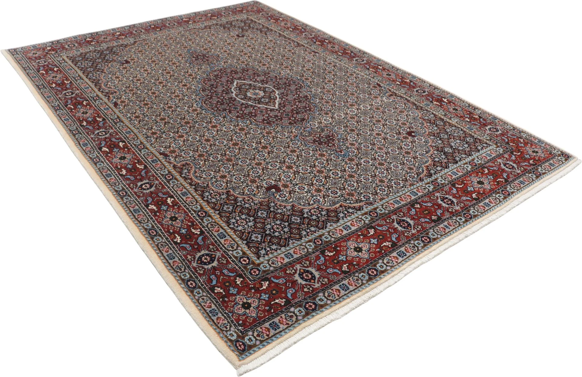 perserteppich-moud-165-x-240-cm-schurwolle-handgeknupft-floral-3 Hand-Knotted Wool Moud Persian Rug, 165 × 240 cm