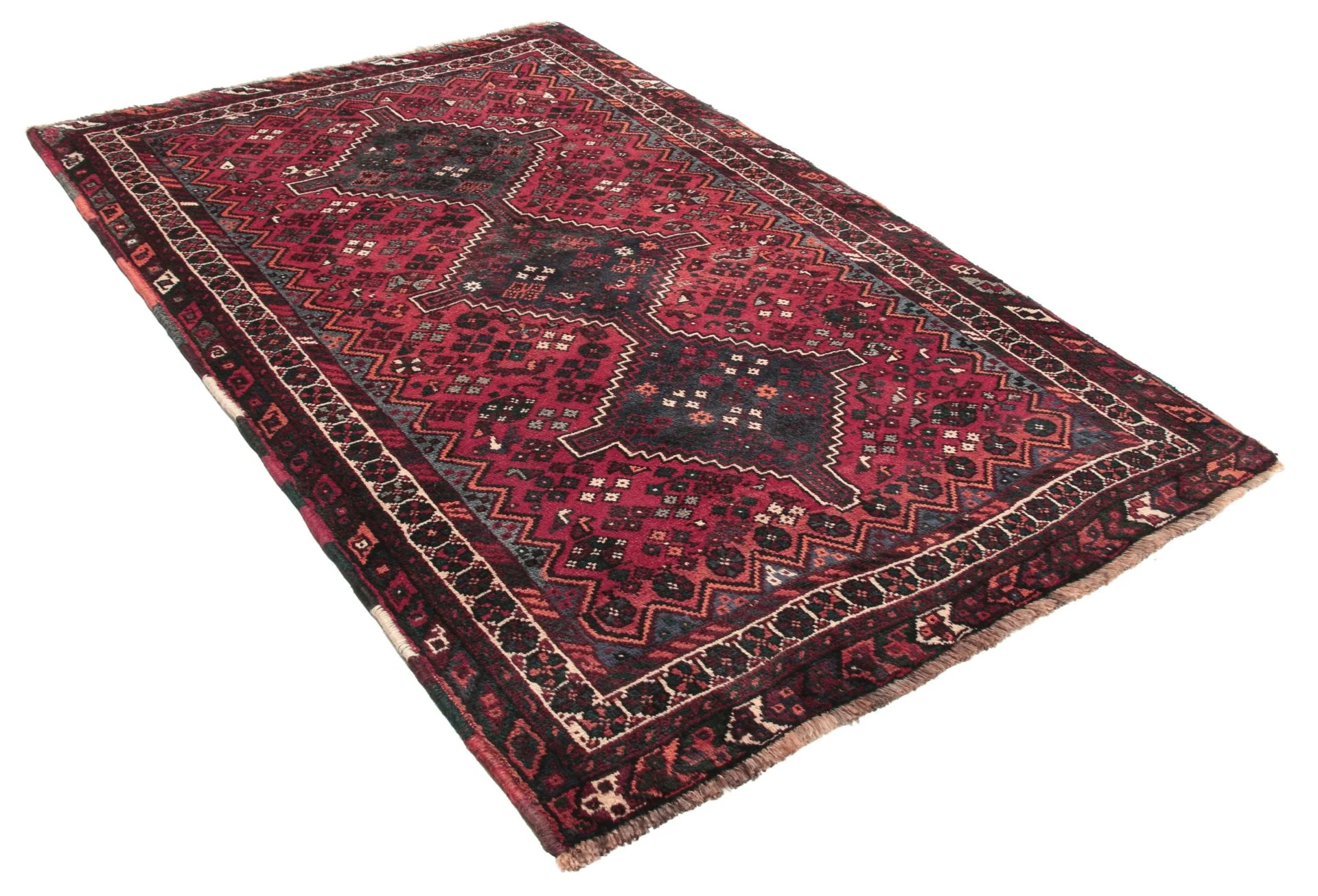Hand-Knotted Wool Qashqai Persian Rug, 117 × 175 cm