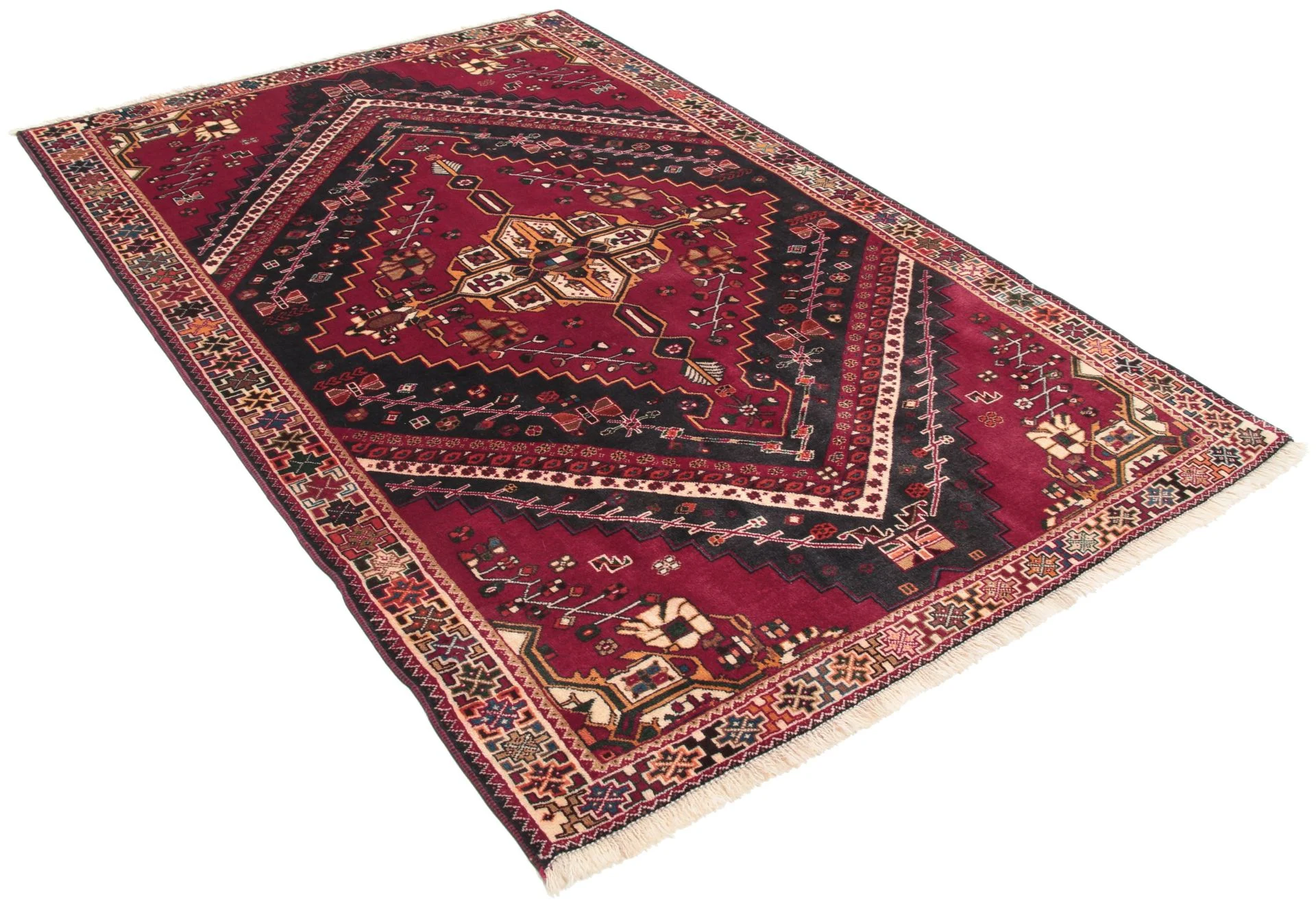 Qashqai Persian Rug — hand-knotted, 124 × 191 cm, Wool
