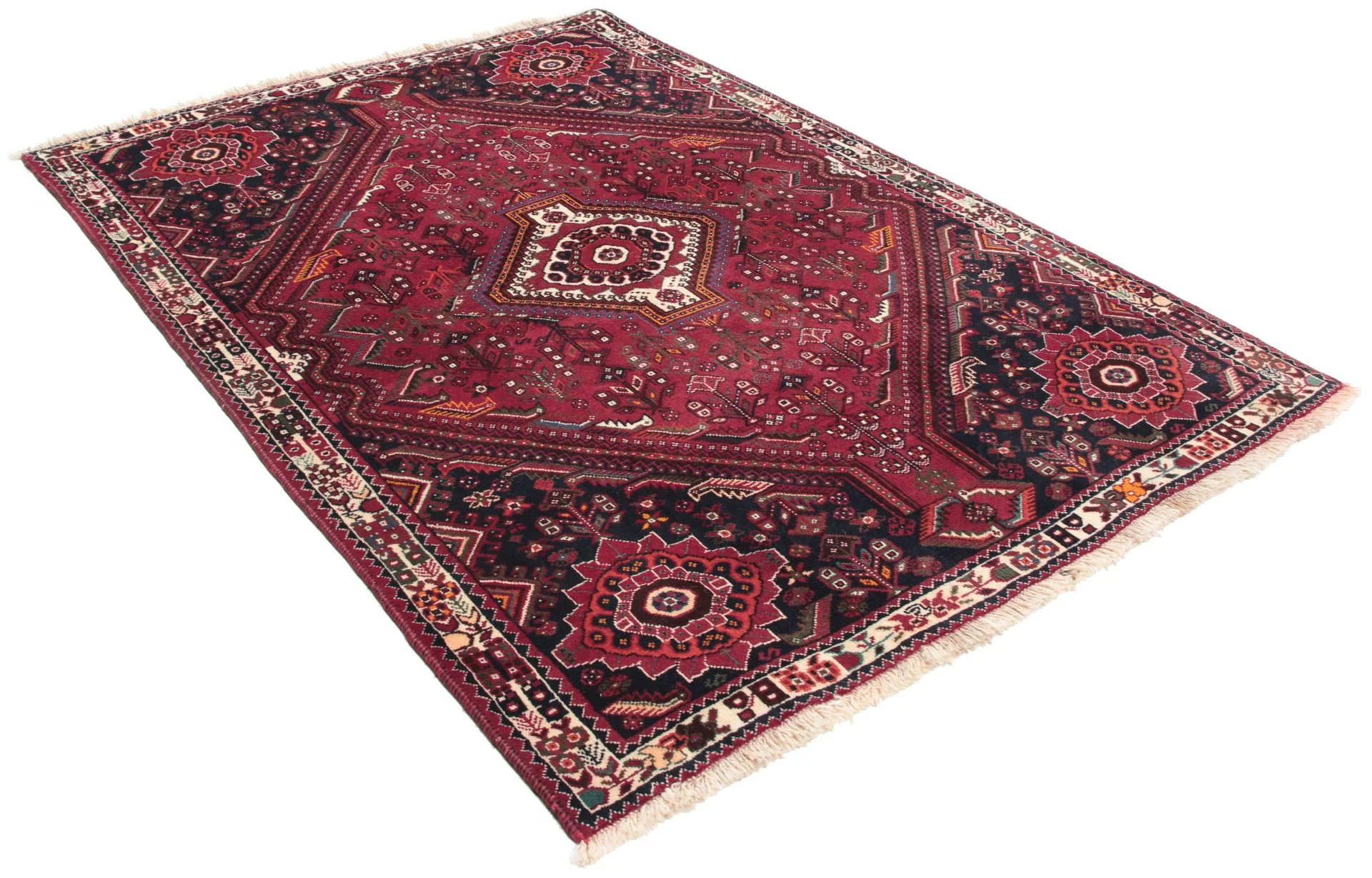 Hand-Knotted Wool Qashqai Persian Rug, 130 × 180 cm