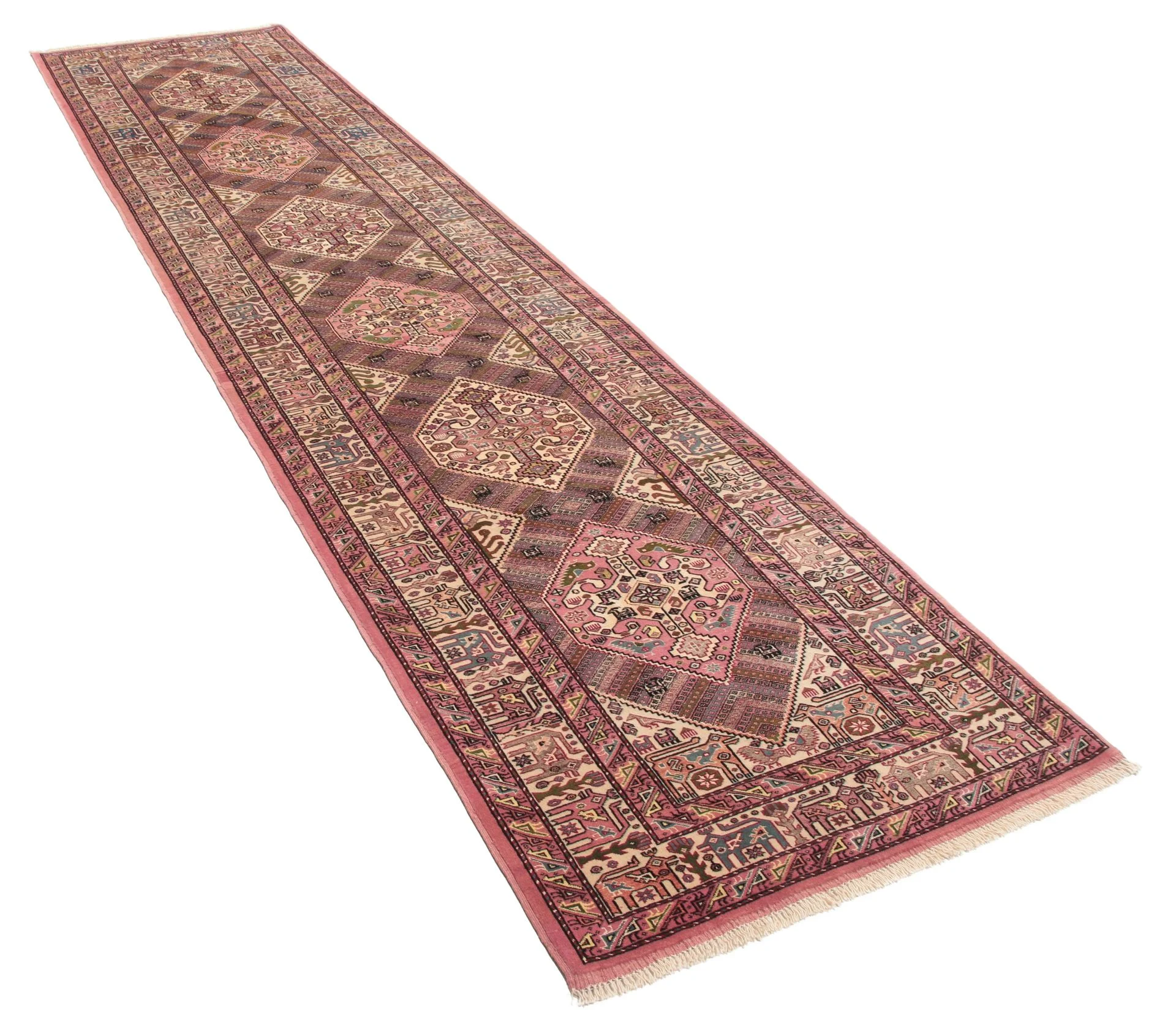 Hand-Knotted Wool Qashqai Persian Rug, 89 × 383 cm