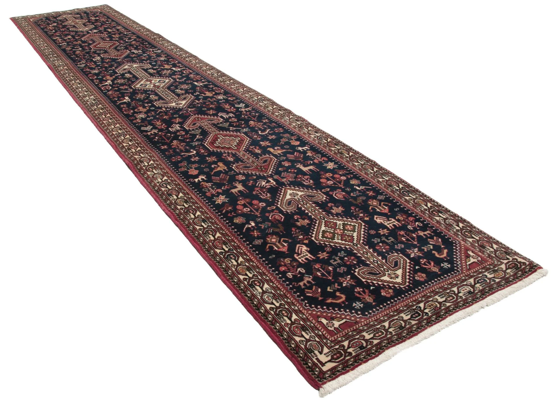 Hand-Knotted Wool Persian Rug, 81 × 393 cm