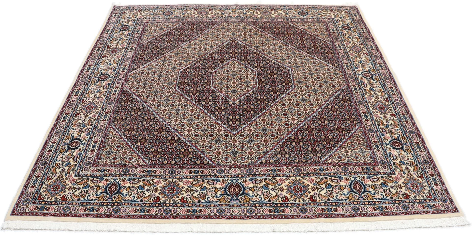 Moud Persian Rug 198 × 200 cm, Wool, hand-knotted