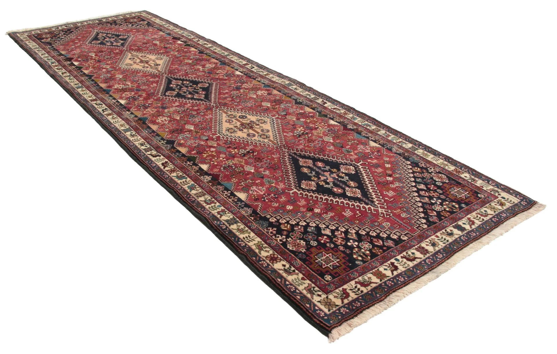 Qashqai Persian Rug — hand-knotted, 93 × 287 cm, Wool
