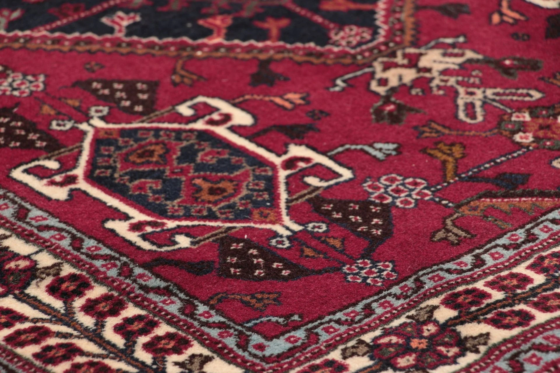 Hand-Knotted Wool Qashqai Persian Rug, 80 × 250 cm