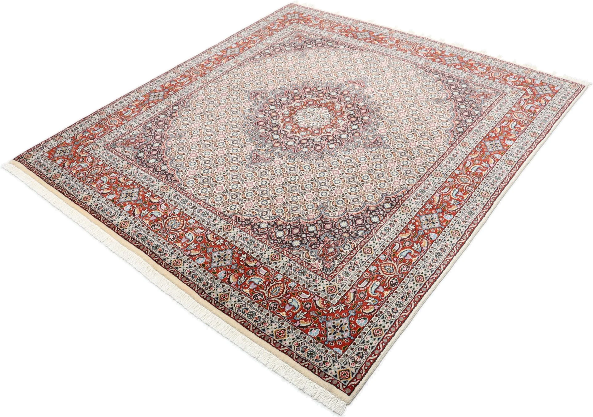 perserteppich-moud-192-x-205-cm-schurwolle-handgeknupft-floral-13 Hand-Knotted Wool Moud Persian Rug, 192 × 205 cm