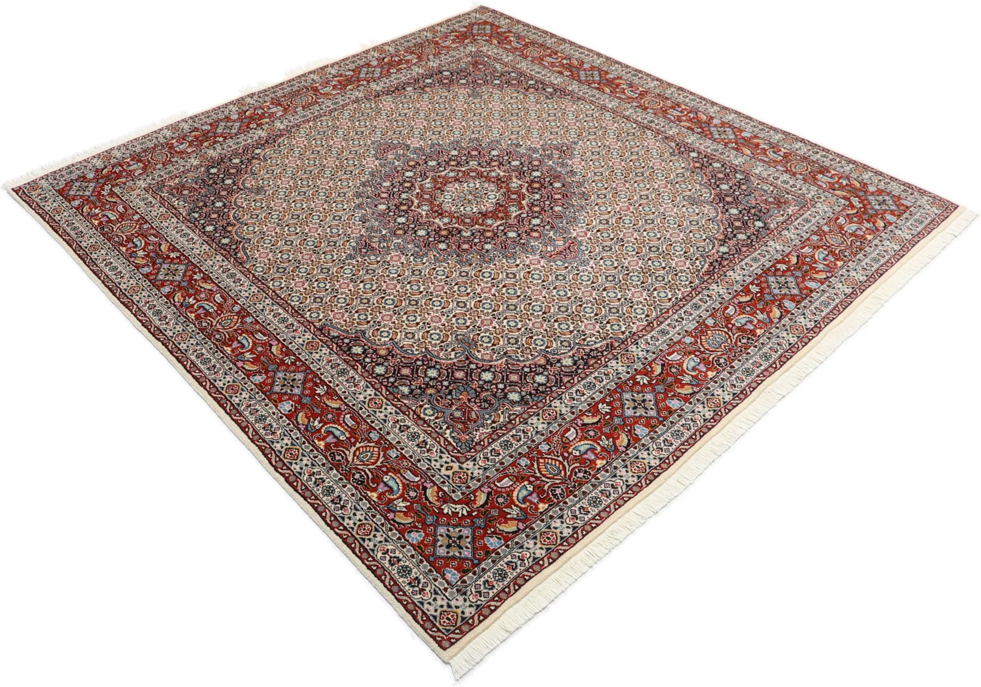 perserteppich-moud-192-x-205-cm-schurwolle-handgeknupft-floral-14 Hand-Knotted Wool Moud Persian Rug, 192 × 205 cm