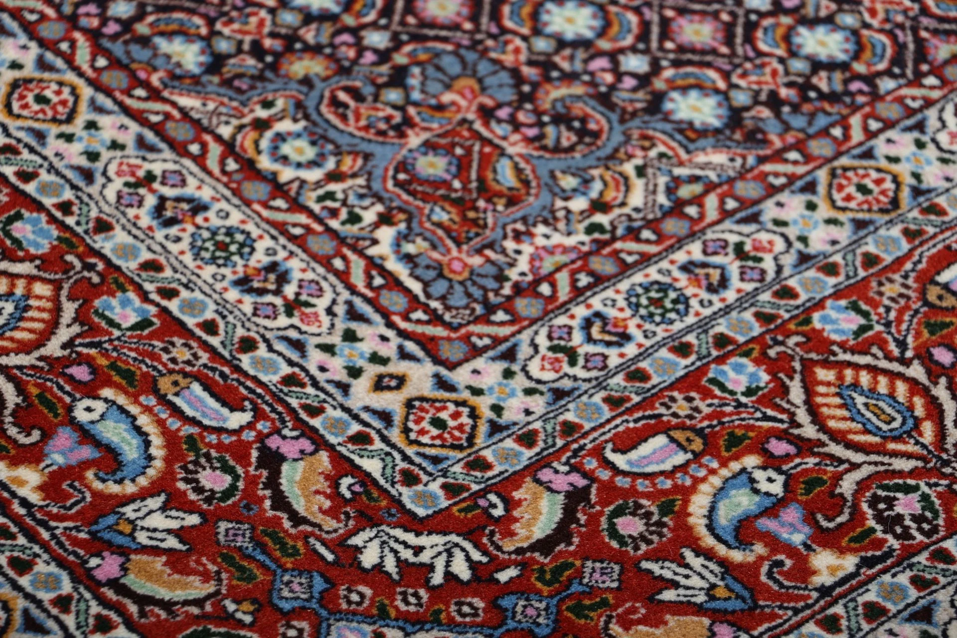 perserteppich-moud-192-x-205-cm-schurwolle-handgeknupft-floral-15 Hand-Knotted Wool Moud Persian Rug, 192 × 205 cm