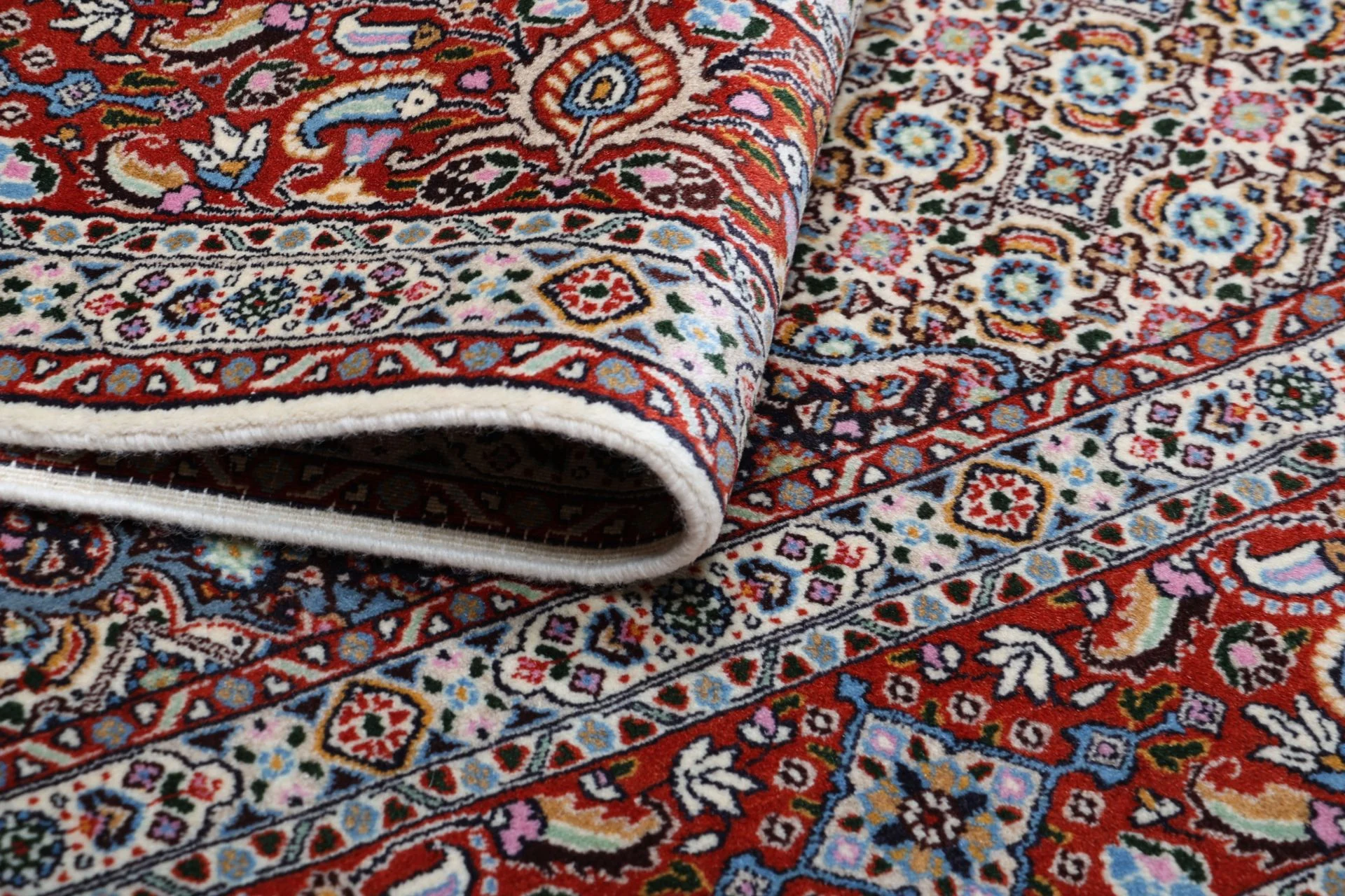 perserteppich-moud-192-x-205-cm-schurwolle-handgeknupft-floral-20 Hand-Knotted Wool Moud Persian Rug, 192 × 205 cm