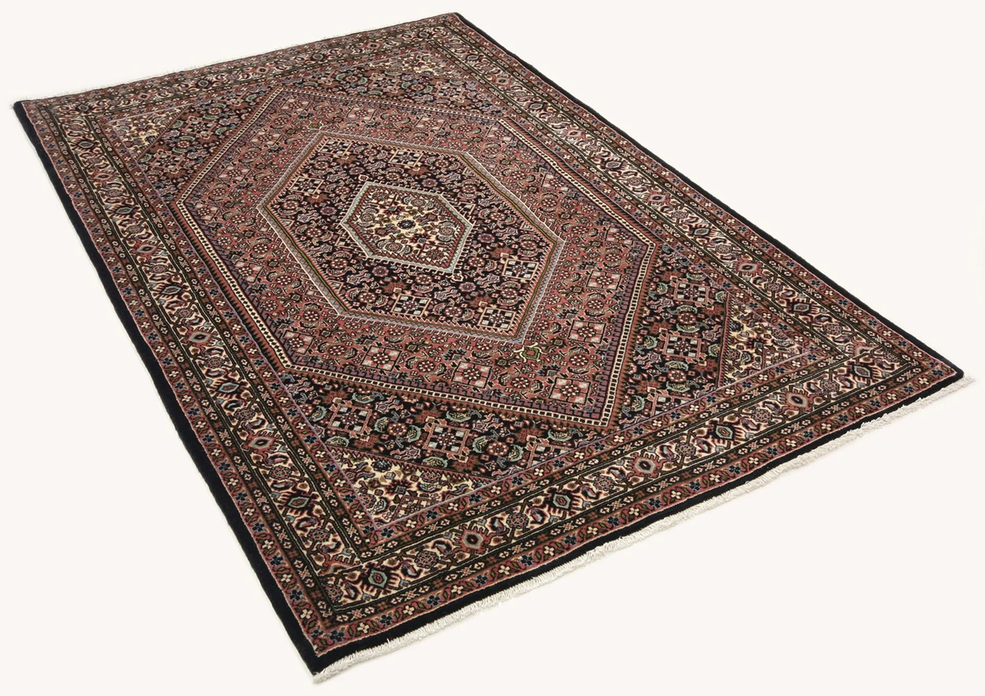 Hand-Knotted Wool Bijar Persian Rug, 118 × 180 cm