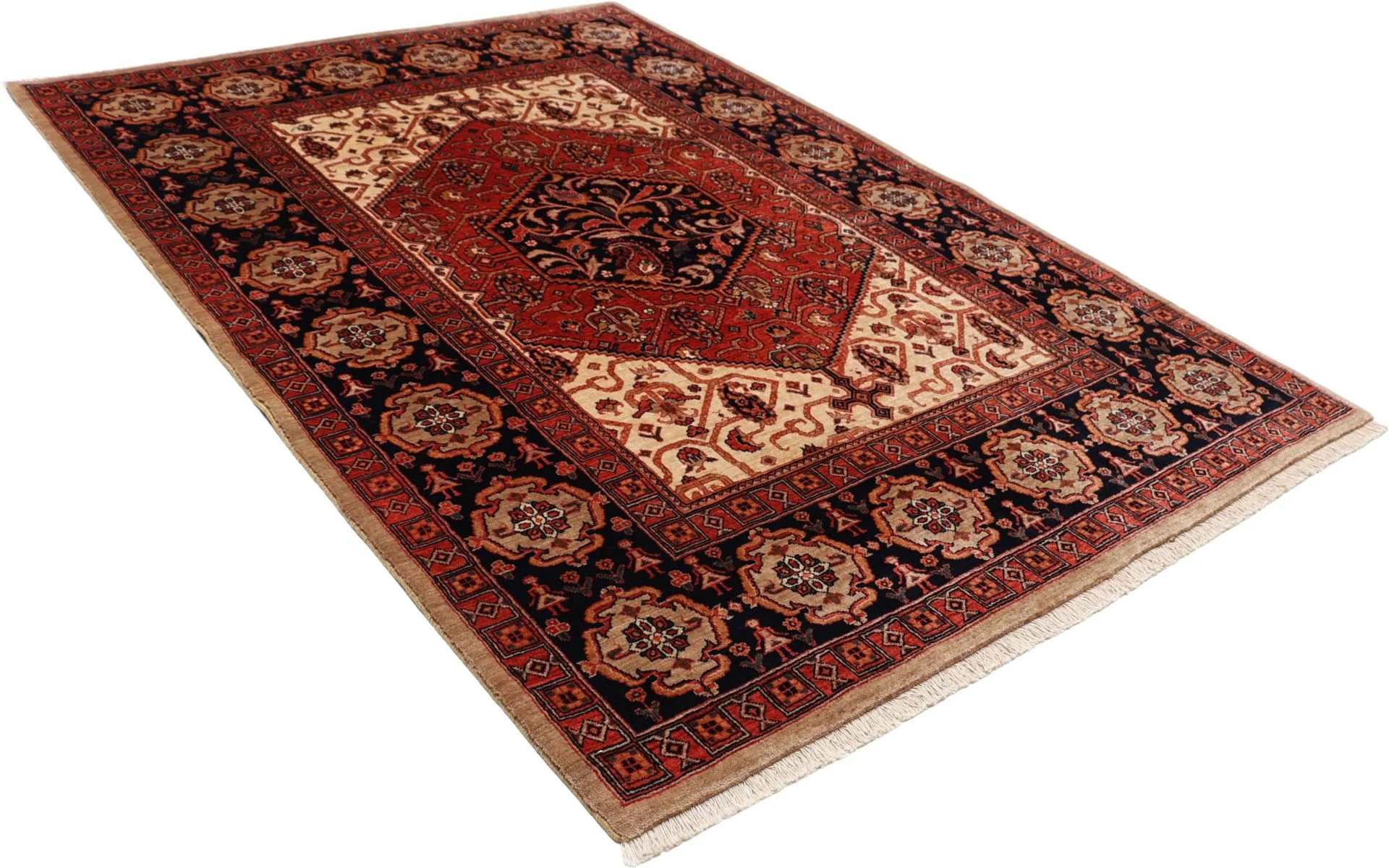 Hand-Knotted Wool Qashqai Persian Rug, 155 × 216 cm