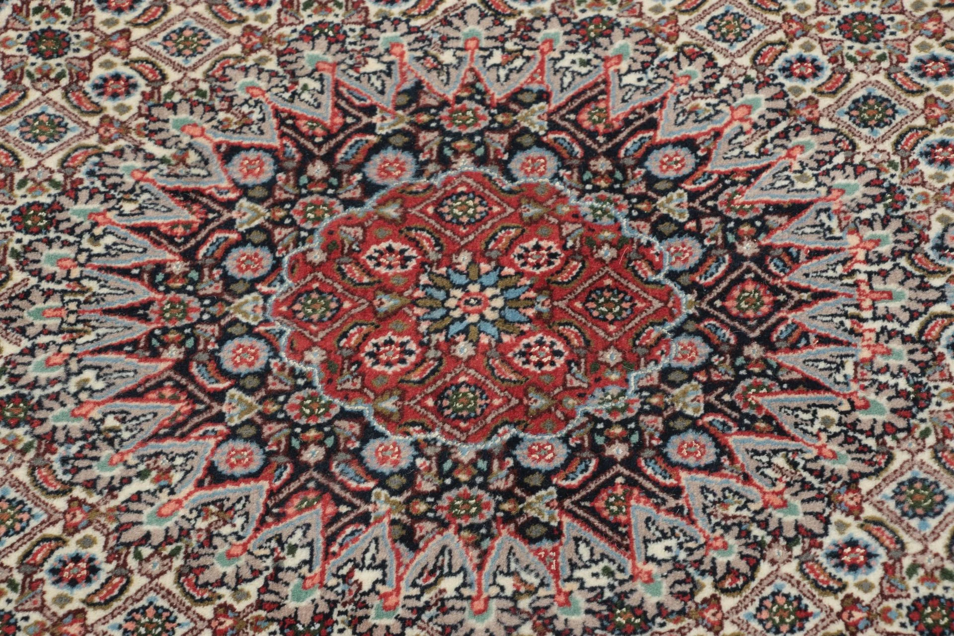 Hand-Knotted Wool Moud Persian Rug, 140 × 202 cm