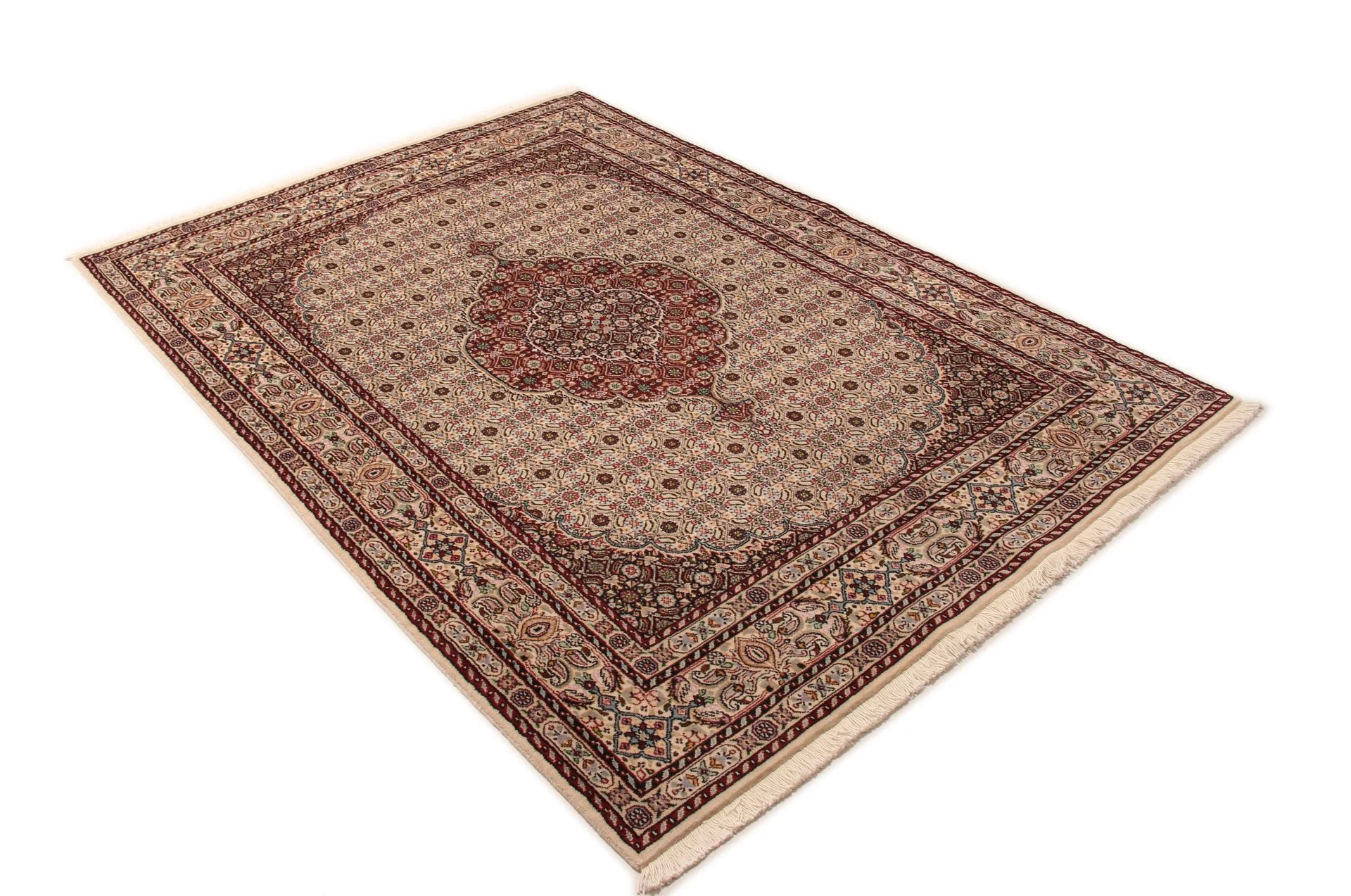 Hand-Knotted Wool Moud Persian Rug, 148 × 205 cm